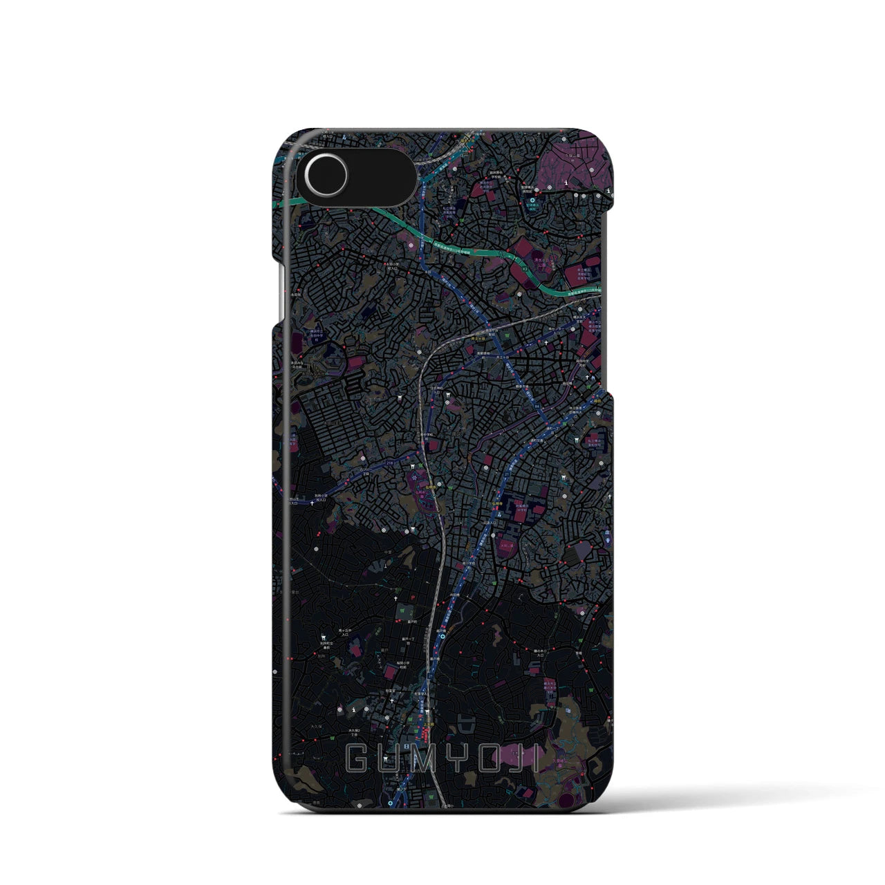 【弘明寺(神奈川県)】地図柄iPhoneケース(バックカバータイプ)