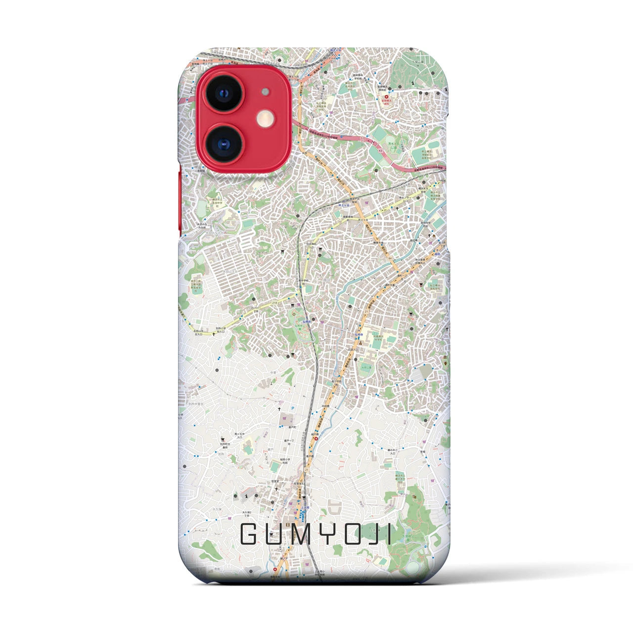 【弘明寺(神奈川県)】地図柄iPhoneケース(バックカバータイプ)