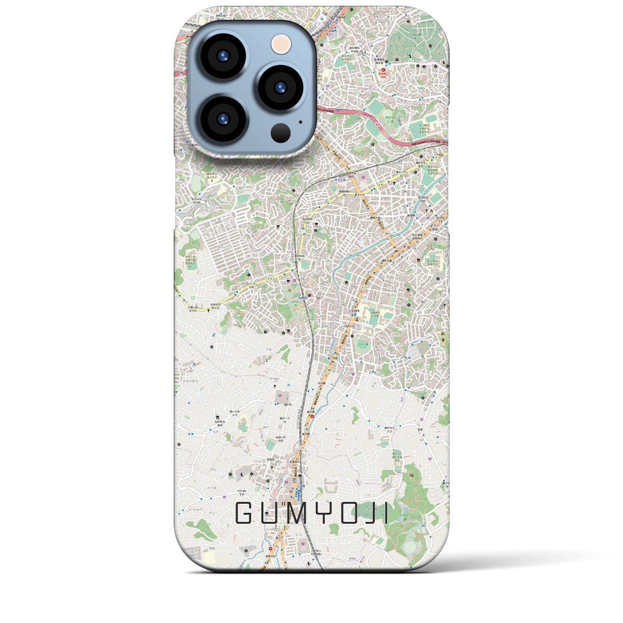 【弘明寺(神奈川県)】地図柄iPhoneケース(バックカバータイプ)