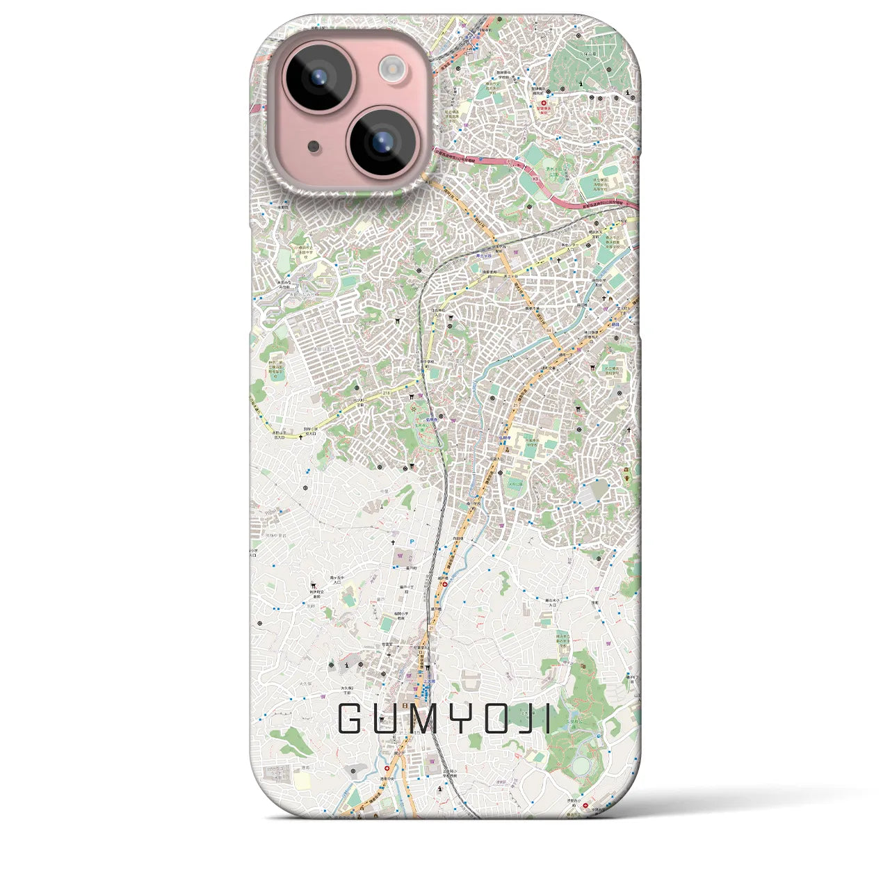 【弘明寺(神奈川県)】地図柄iPhoneケース(バックカバータイプ)