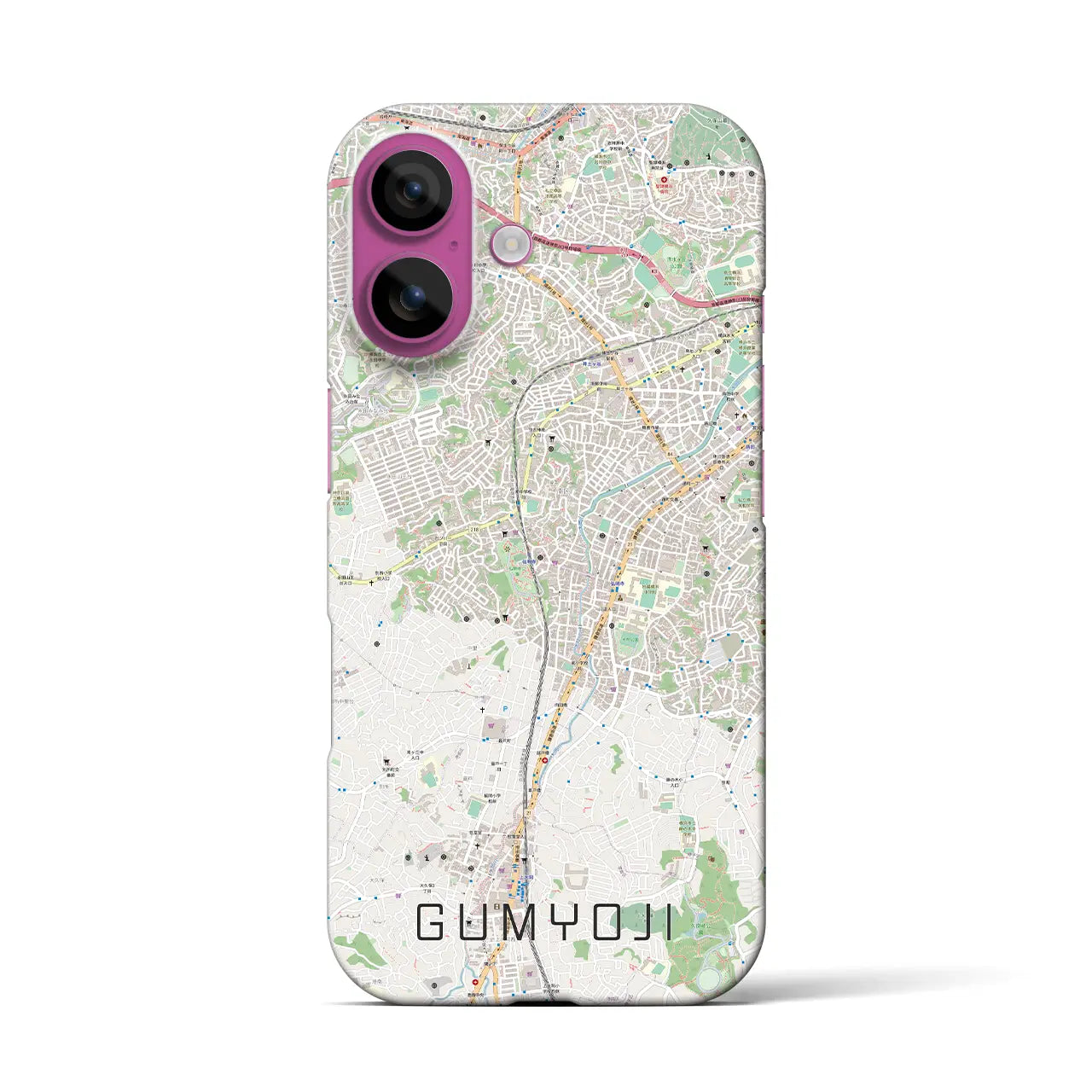 【弘明寺(神奈川県)】地図柄iPhoneケース(バックカバータイプ)