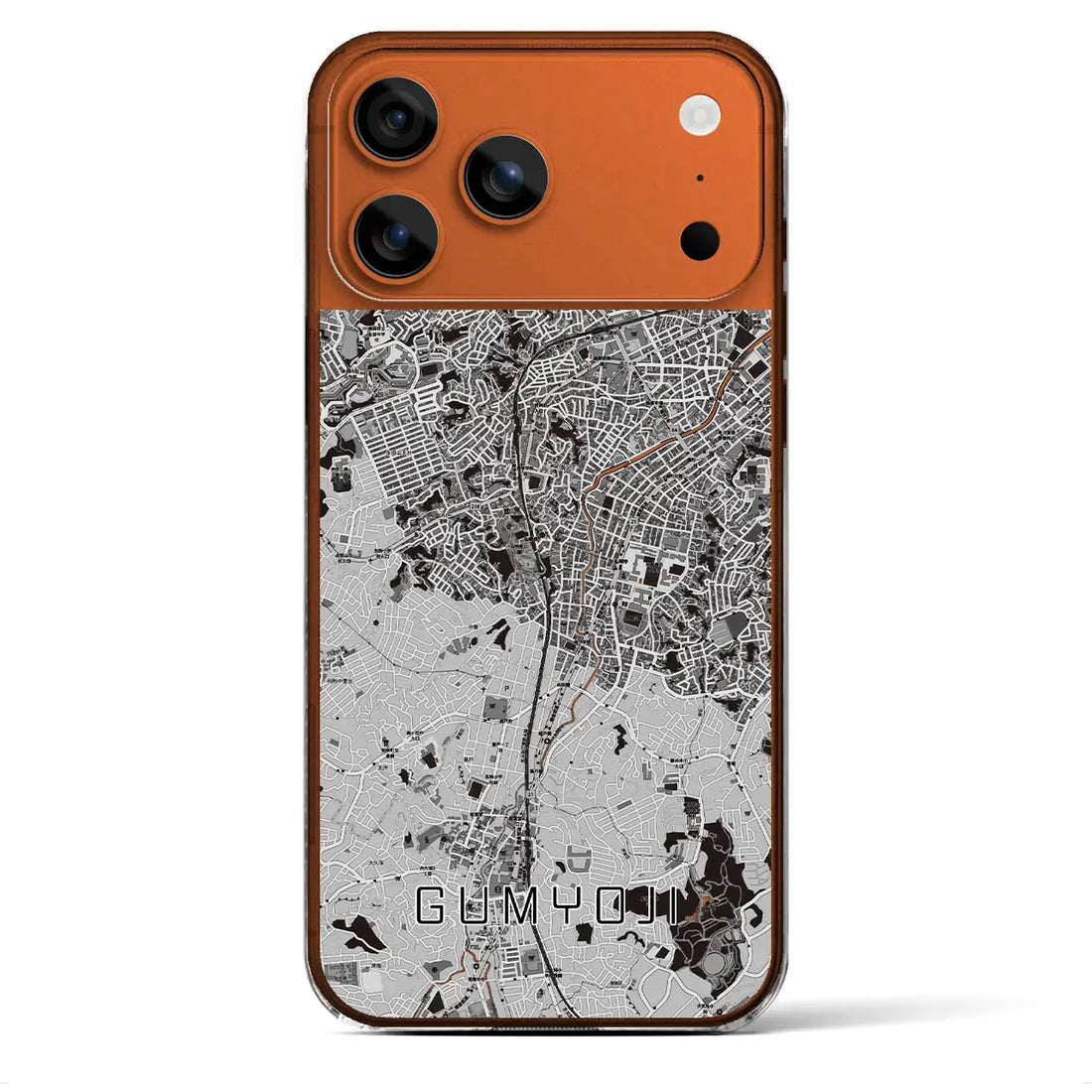 【弘明寺(神奈川県)】地図柄iPhoneケース(クリアタイプ)モノトーン・iPhone 17 Pro Max 用