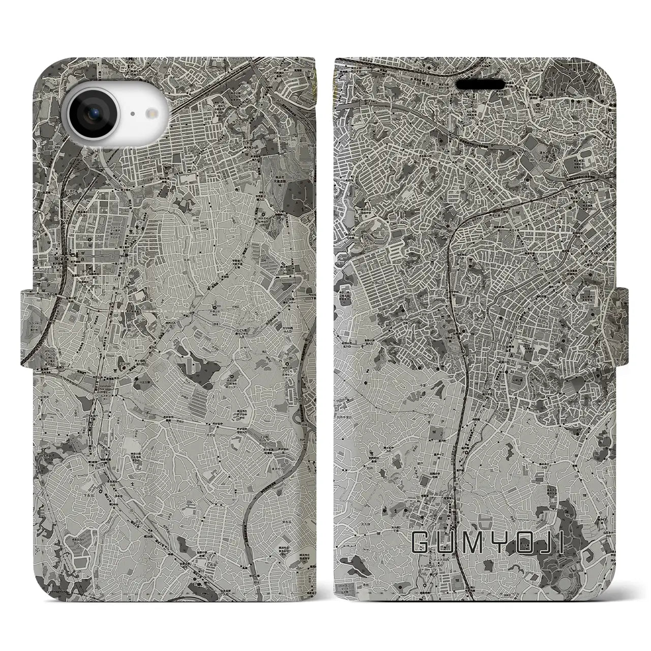 【弘明寺(神奈川県)】地図柄iPhoneケース(手帳タイプ)