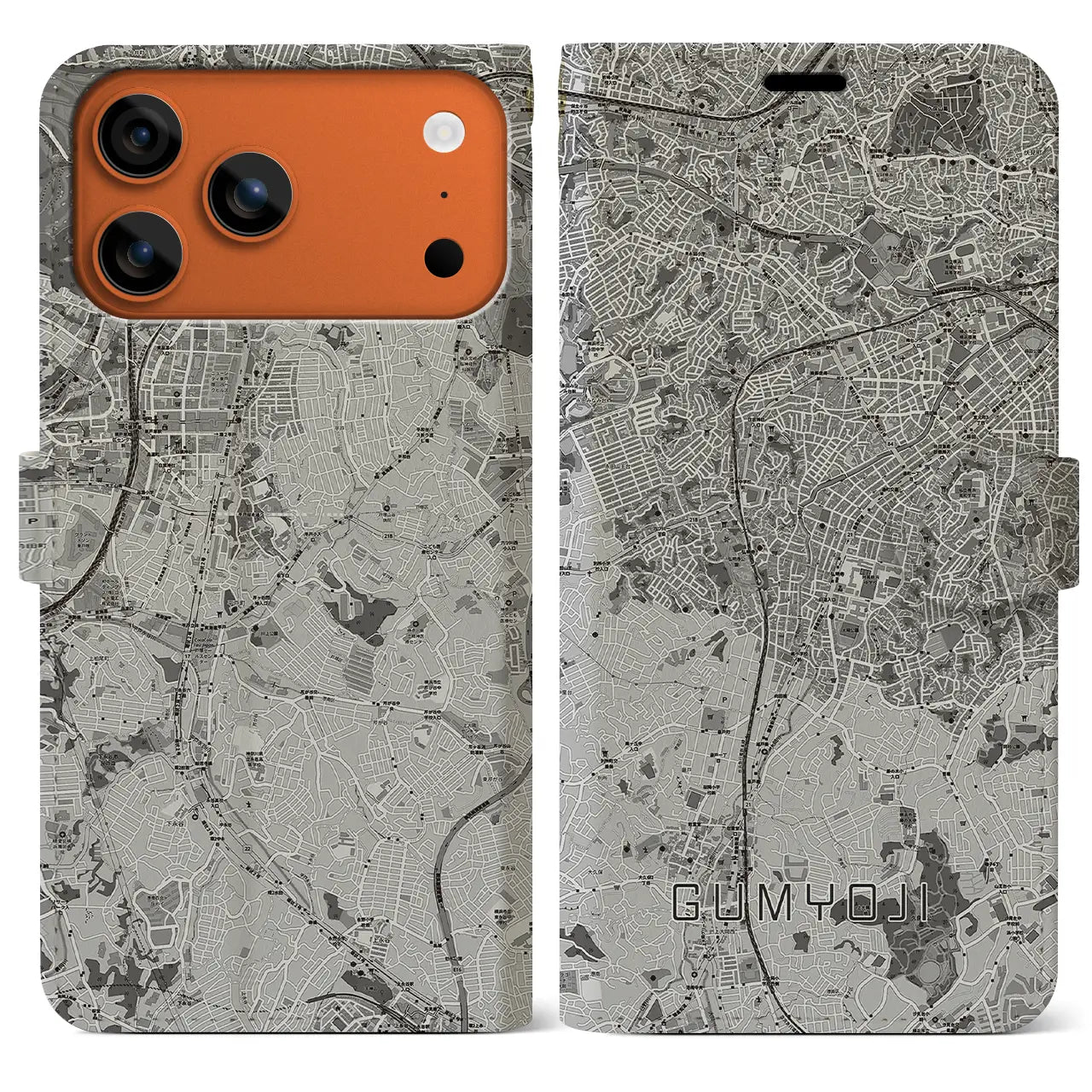 【弘明寺(神奈川県)】地図柄iPhoneケース(手帳タイプ)