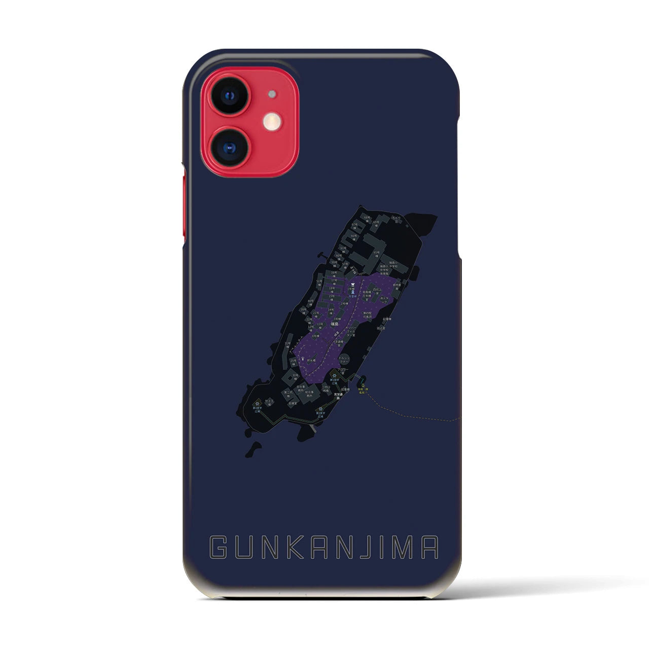 【軍艦島(長崎県)】地図柄iPhoneケース(バックカバータイプ)
