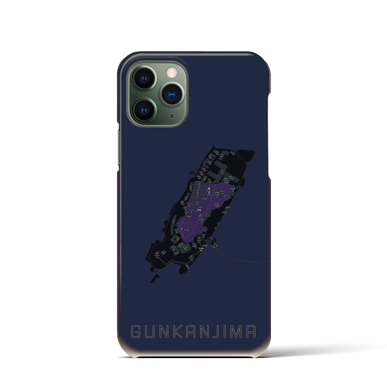【軍艦島(長崎県)】地図柄iPhoneケース(バックカバータイプ)
