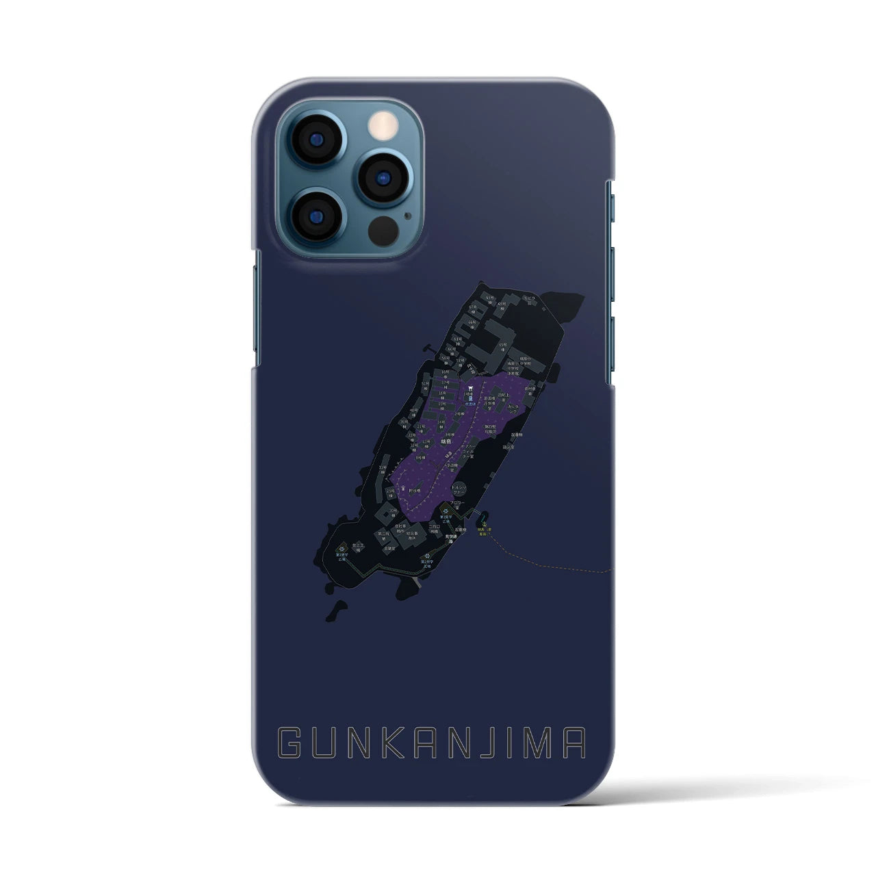【軍艦島(長崎県)】地図柄iPhoneケース(バックカバータイプ)