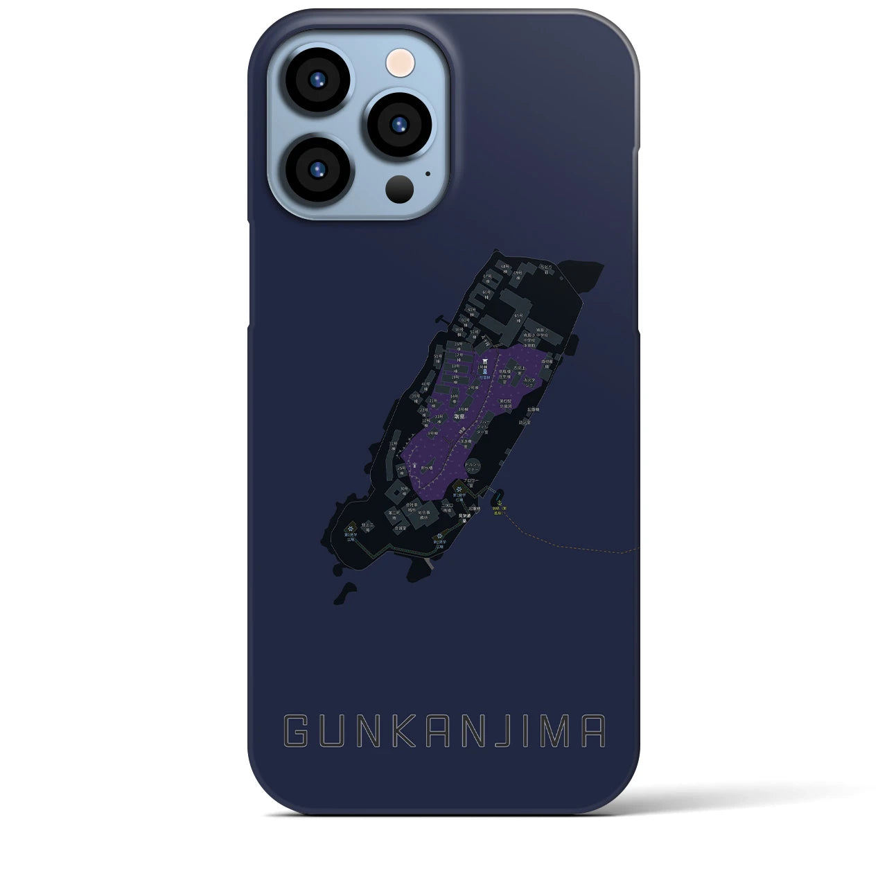 【軍艦島(長崎県)】地図柄iPhoneケース(バックカバータイプ)