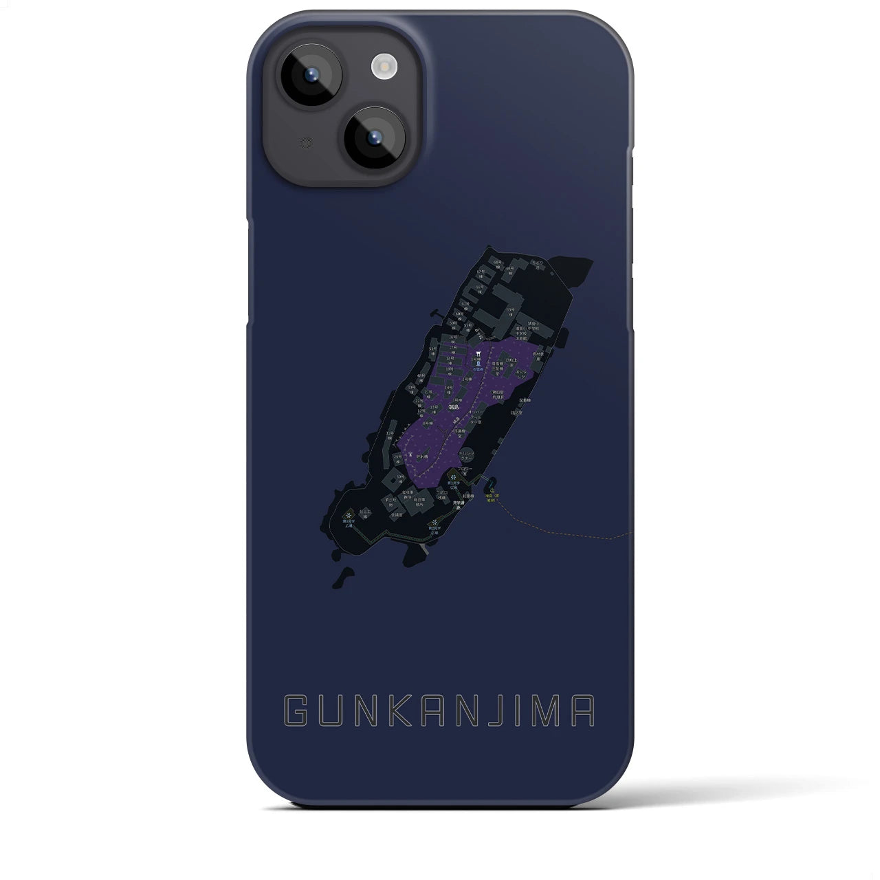 【軍艦島(長崎県)】地図柄iPhoneケース(バックカバータイプ)