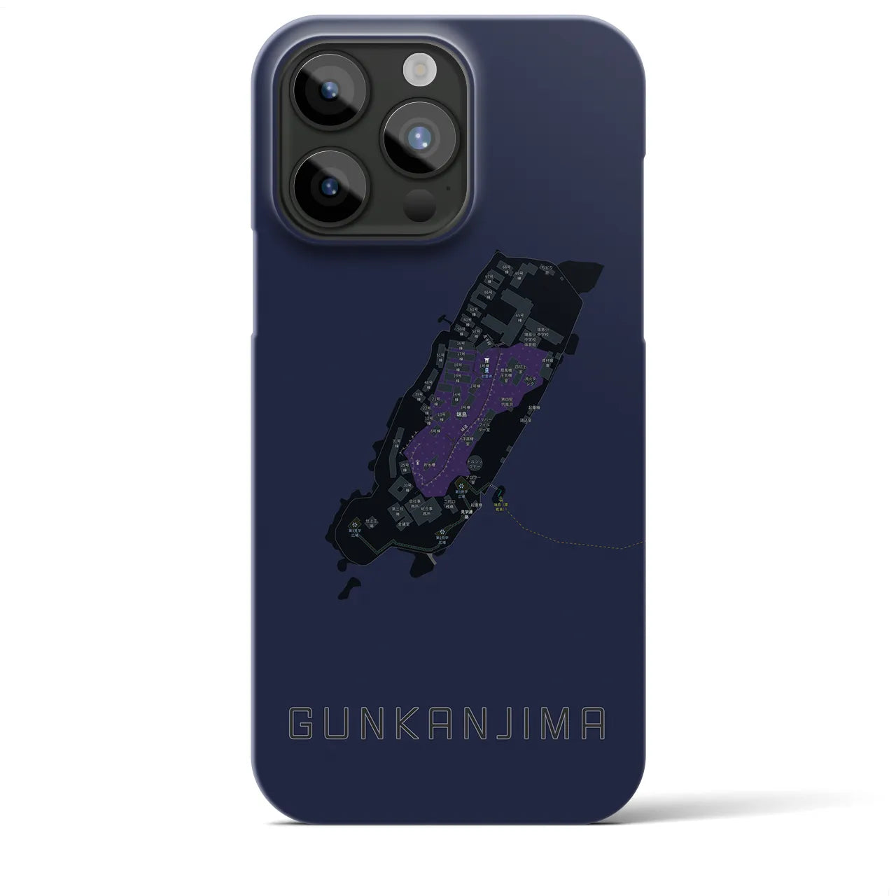 【軍艦島(長崎県)】地図柄iPhoneケース(バックカバータイプ)