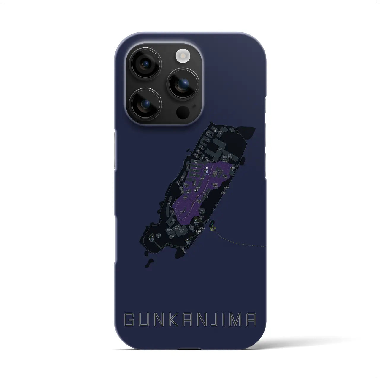 【軍艦島(長崎県)】地図柄iPhoneケース(バックカバータイプ)