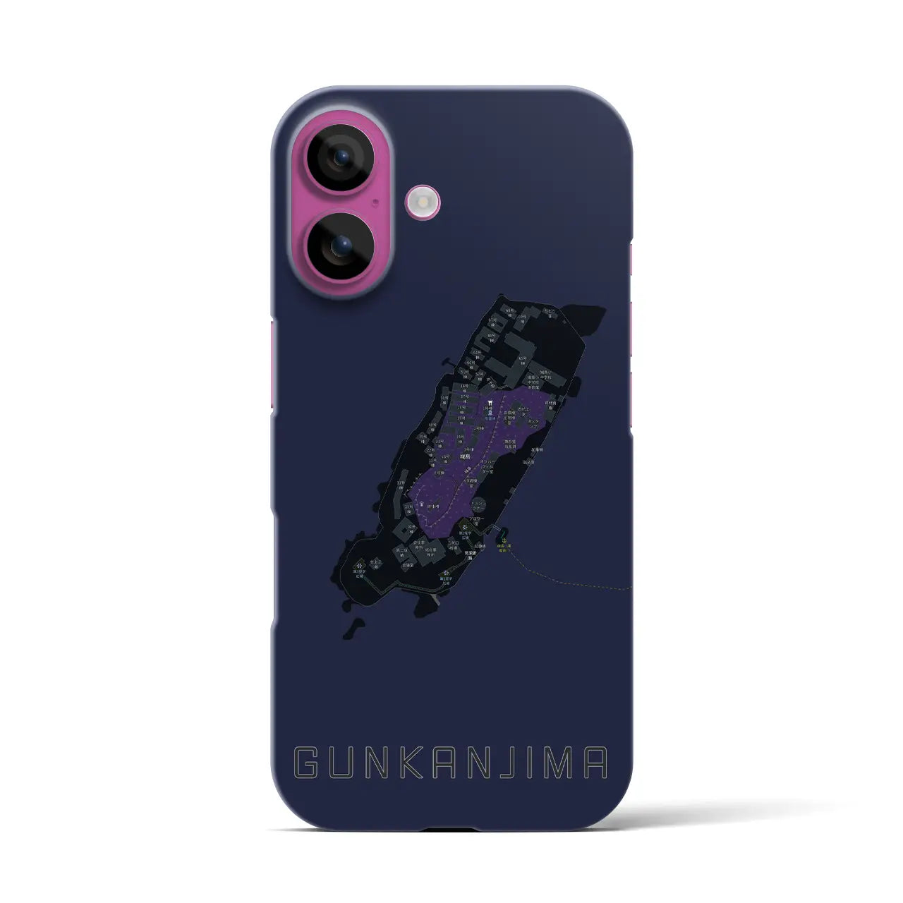 【軍艦島(長崎県)】地図柄iPhoneケース(バックカバータイプ)