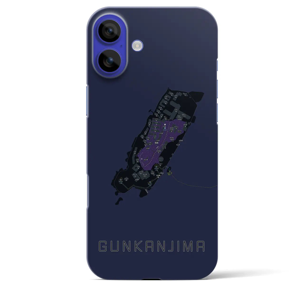 【軍艦島(長崎県)】地図柄iPhoneケース(バックカバータイプ)