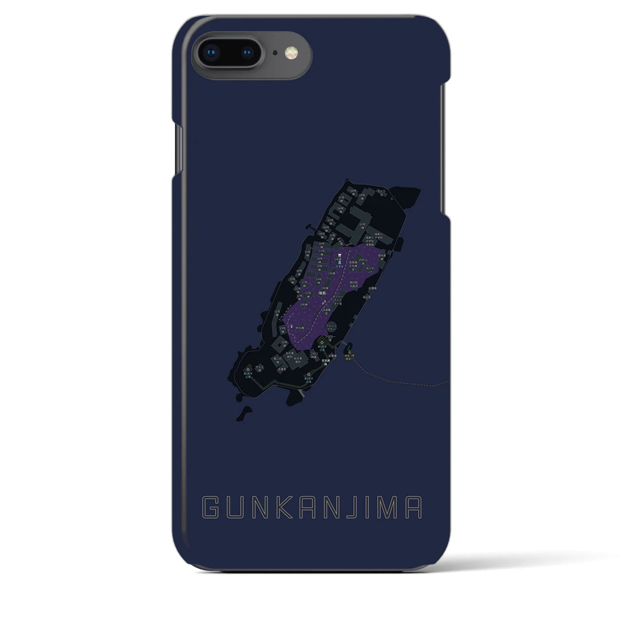 【軍艦島(長崎県)】地図柄iPhoneケース(バックカバータイプ)