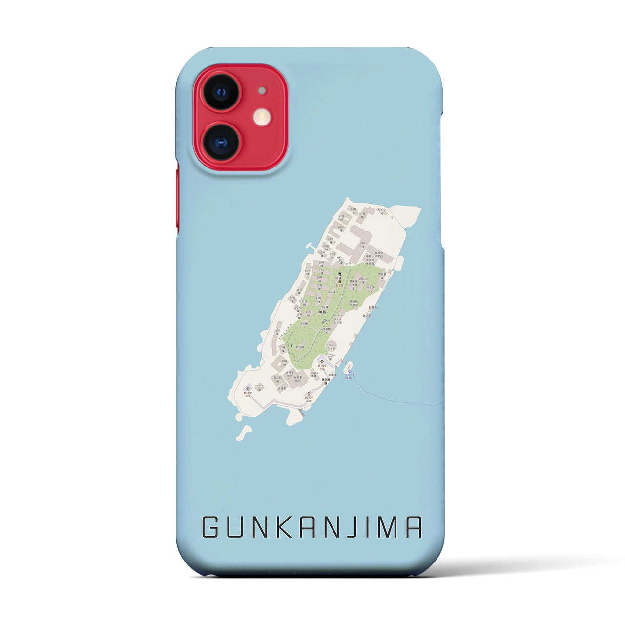【軍艦島(長崎県)】地図柄iPhoneケース(バックカバータイプ)