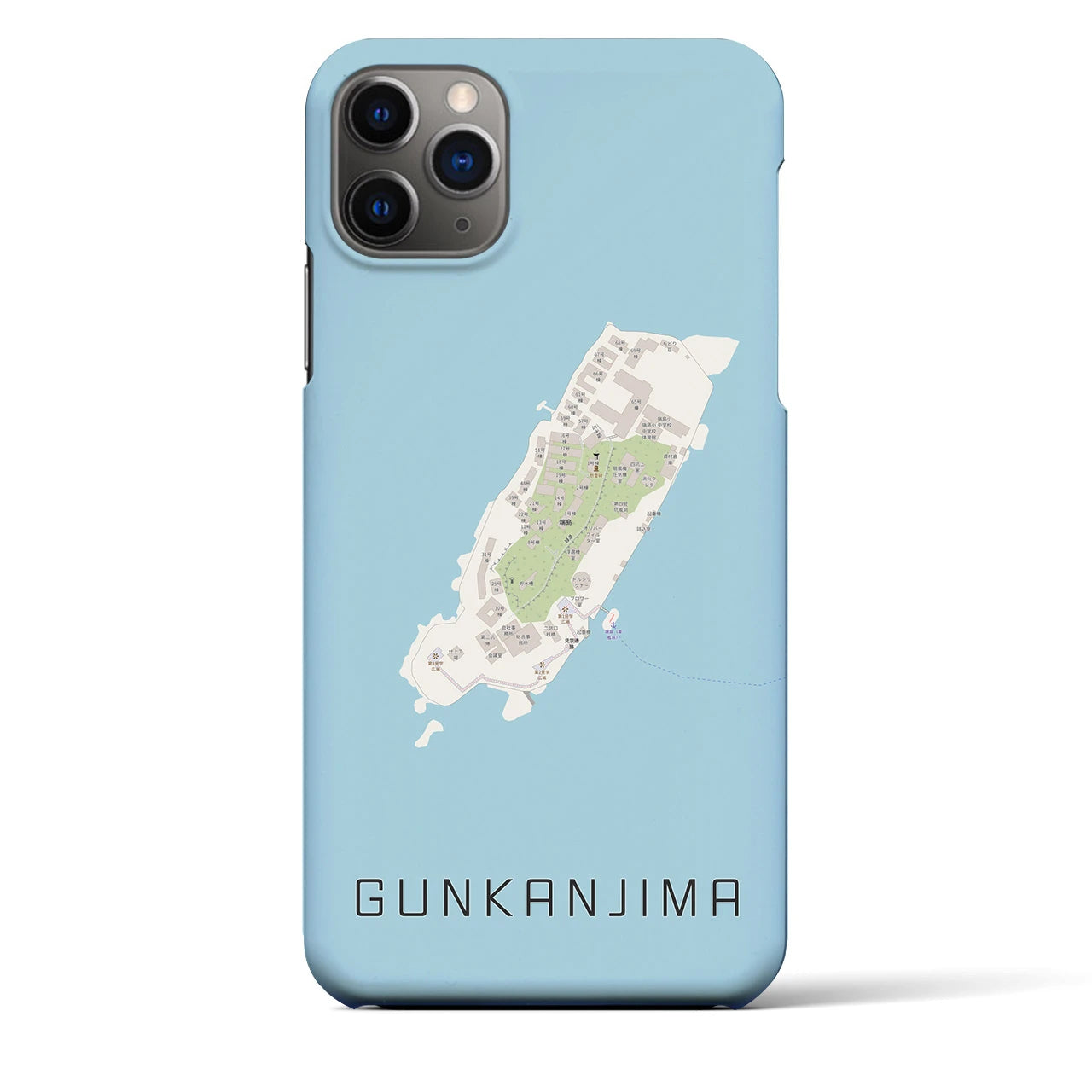 【軍艦島(長崎県)】地図柄iPhoneケース(バックカバータイプ)