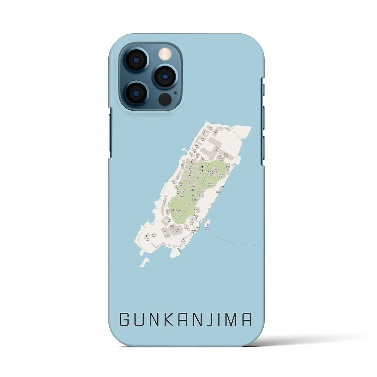 【軍艦島(長崎県)】地図柄iPhoneケース(バックカバータイプ)
