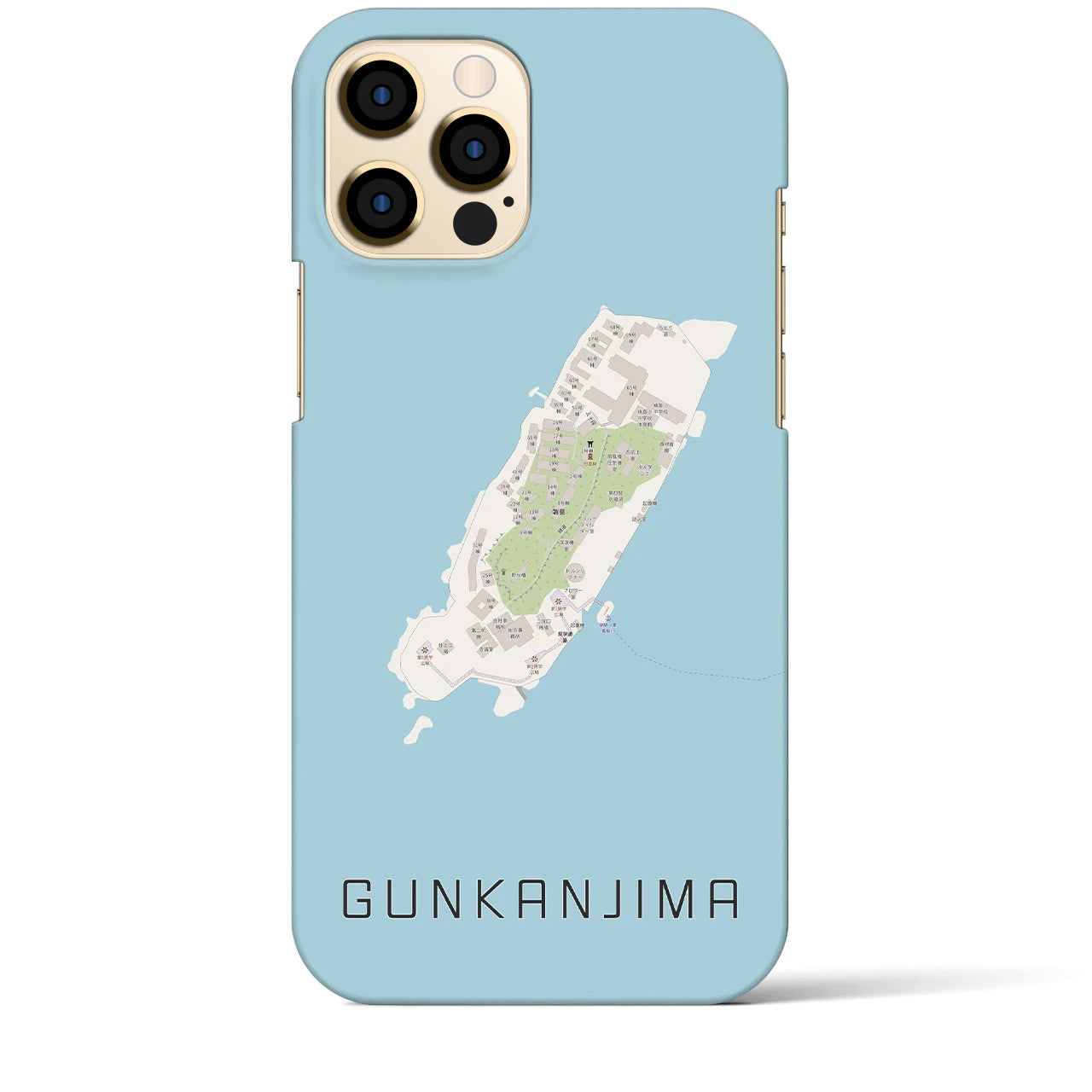 【軍艦島(長崎県)】地図柄iPhoneケース(バックカバータイプ)