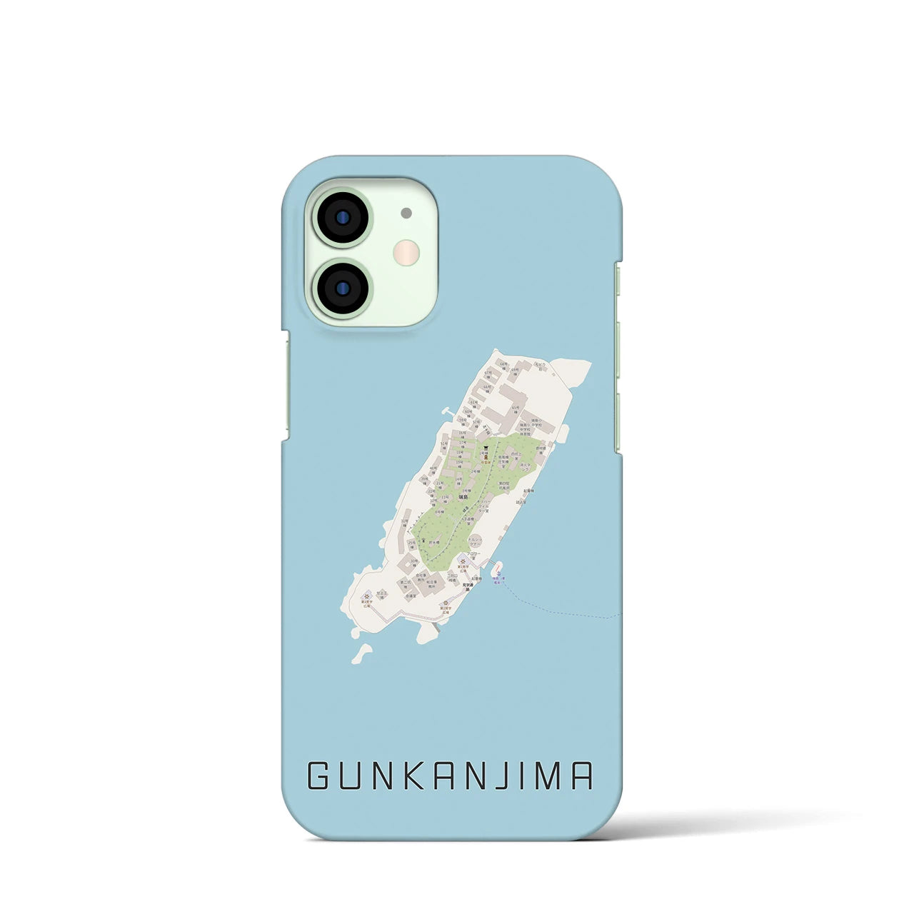 【軍艦島(長崎県)】地図柄iPhoneケース(バックカバータイプ)
