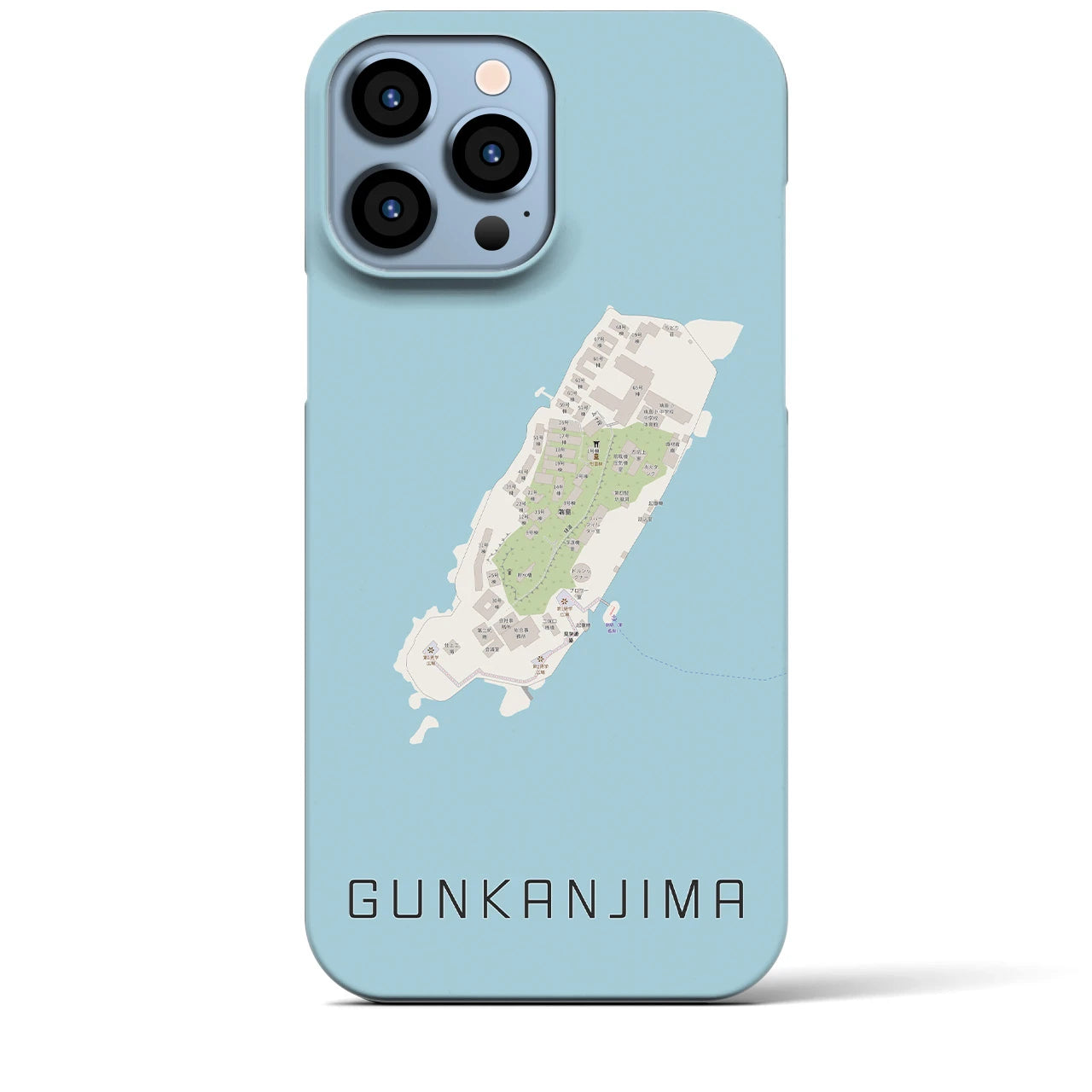 【軍艦島(長崎県)】地図柄iPhoneケース(バックカバータイプ)