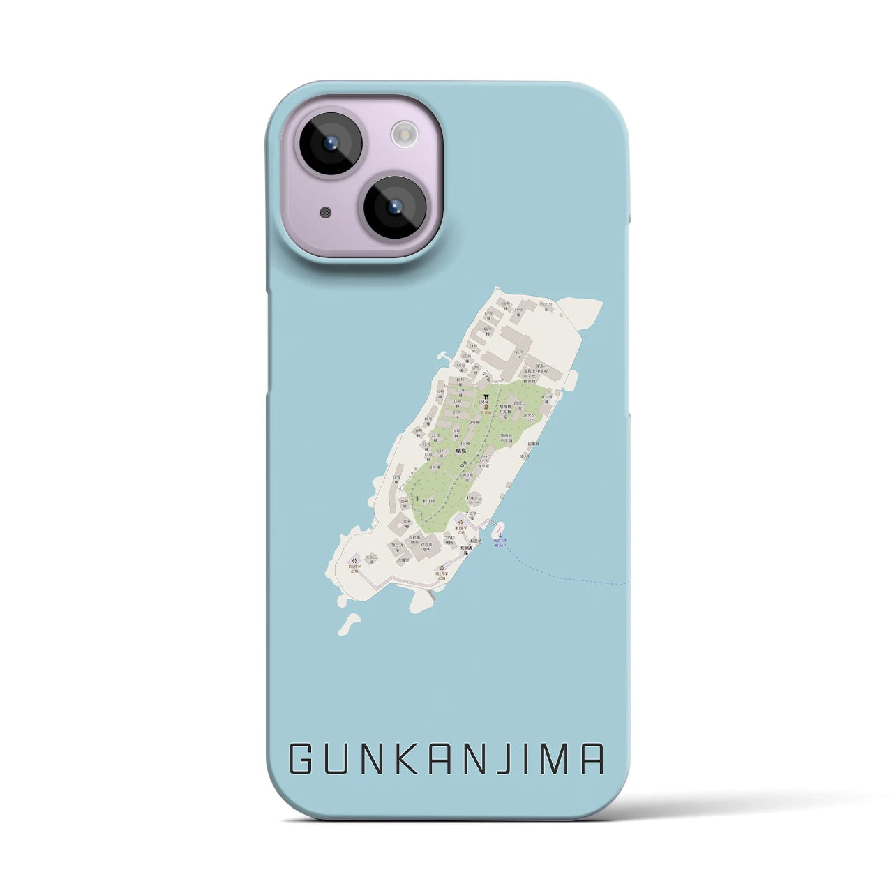 【軍艦島(長崎県)】地図柄iPhoneケース(バックカバータイプ)