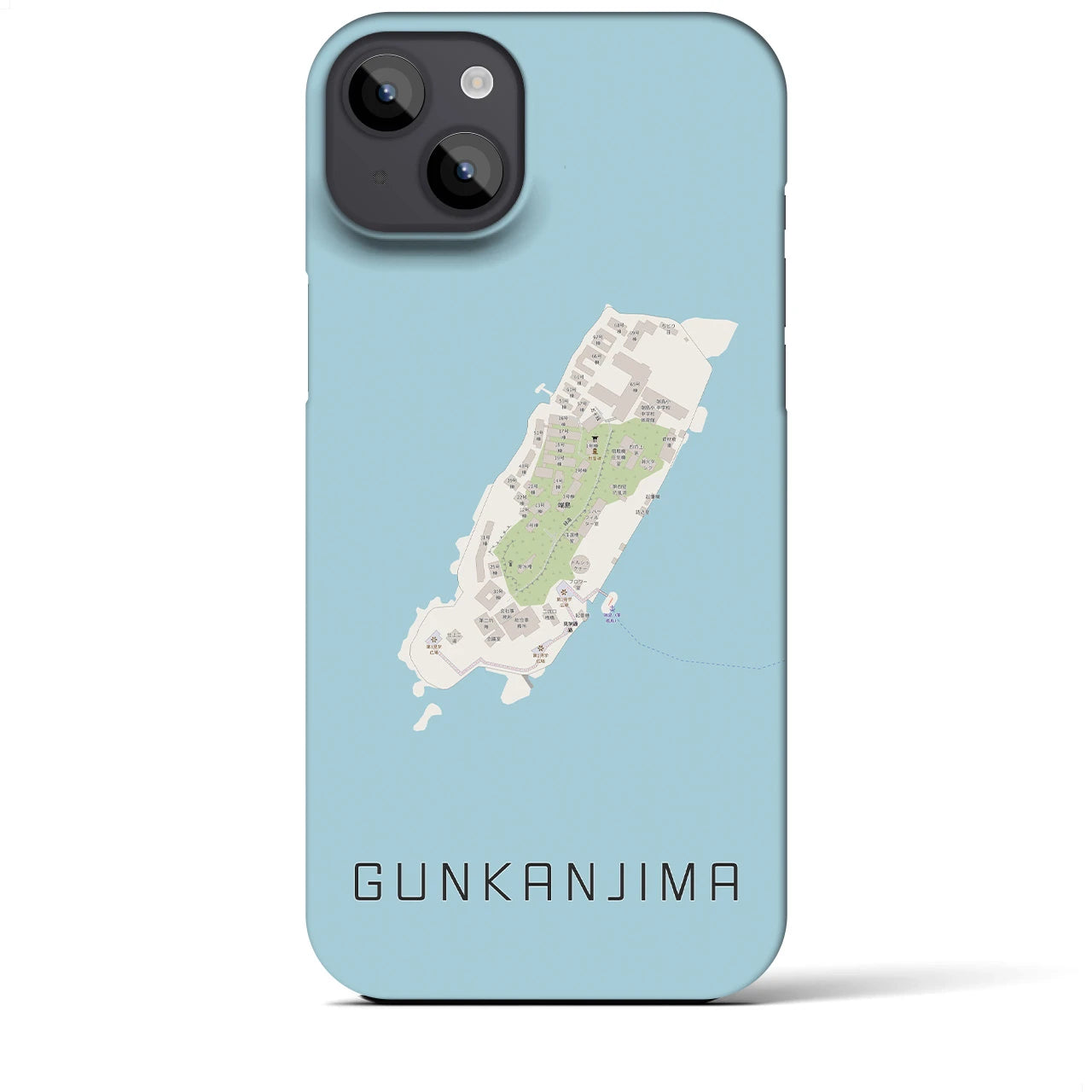 【軍艦島(長崎県)】地図柄iPhoneケース(バックカバータイプ)