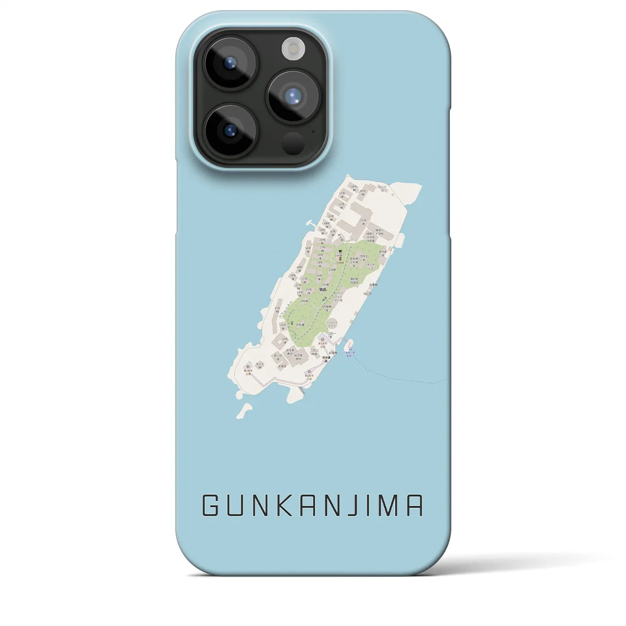 【軍艦島(長崎県)】地図柄iPhoneケース(バックカバータイプ)