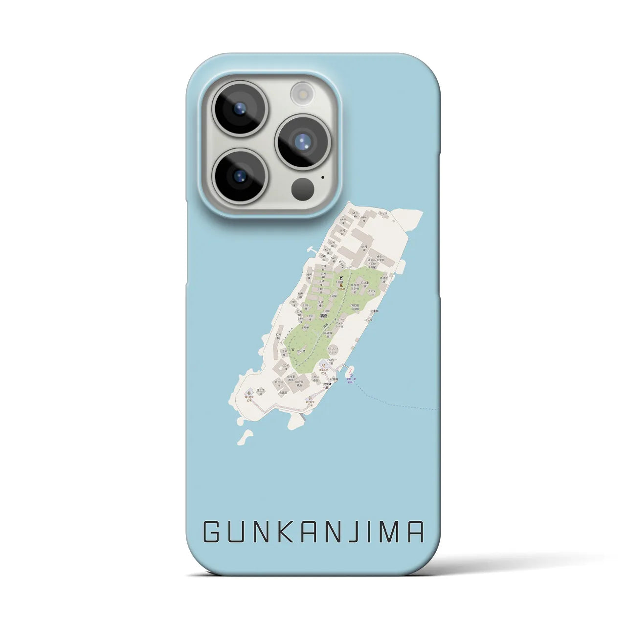 【軍艦島(長崎県)】地図柄iPhoneケース(バックカバータイプ)