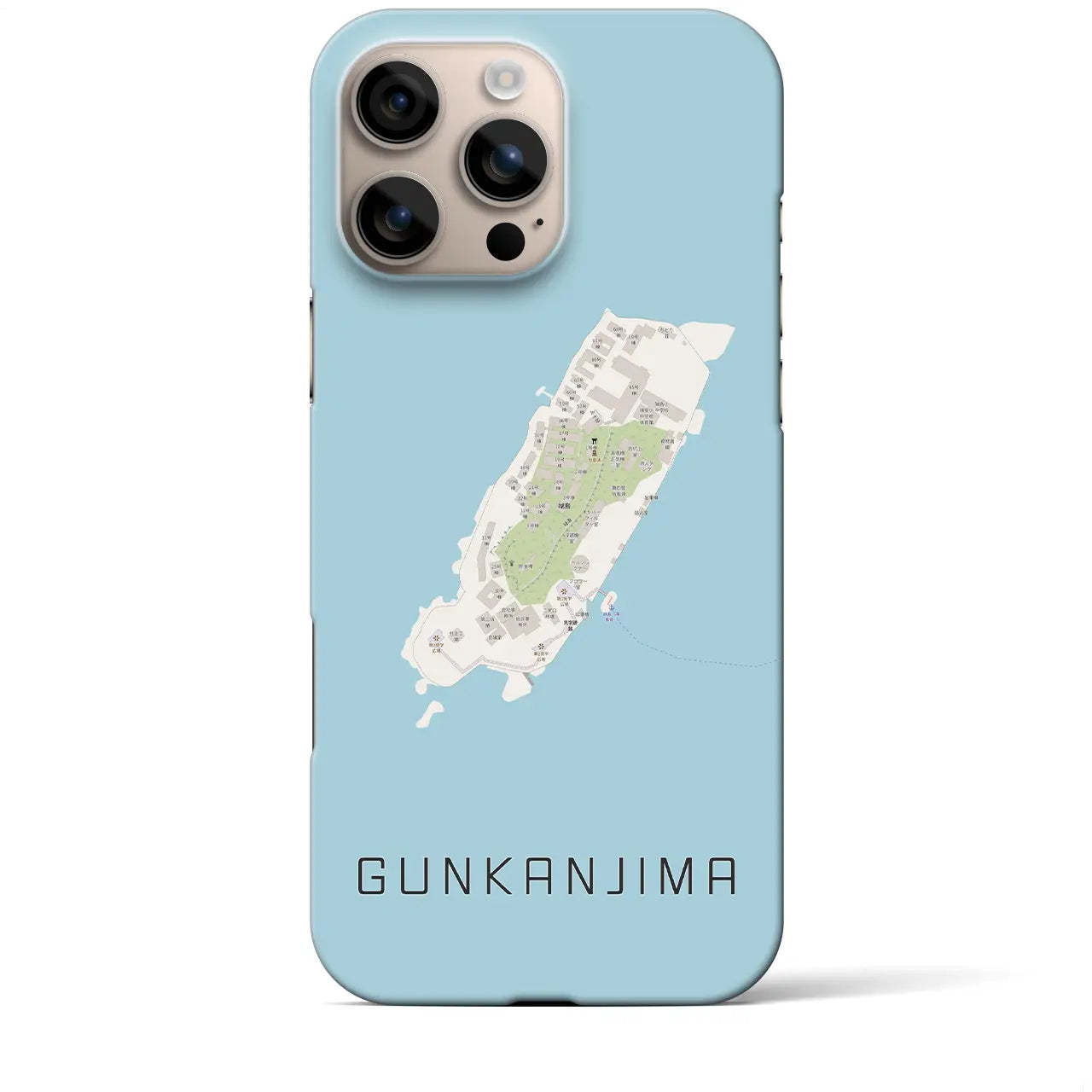 【軍艦島(長崎県)】地図柄iPhoneケース(バックカバータイプ)