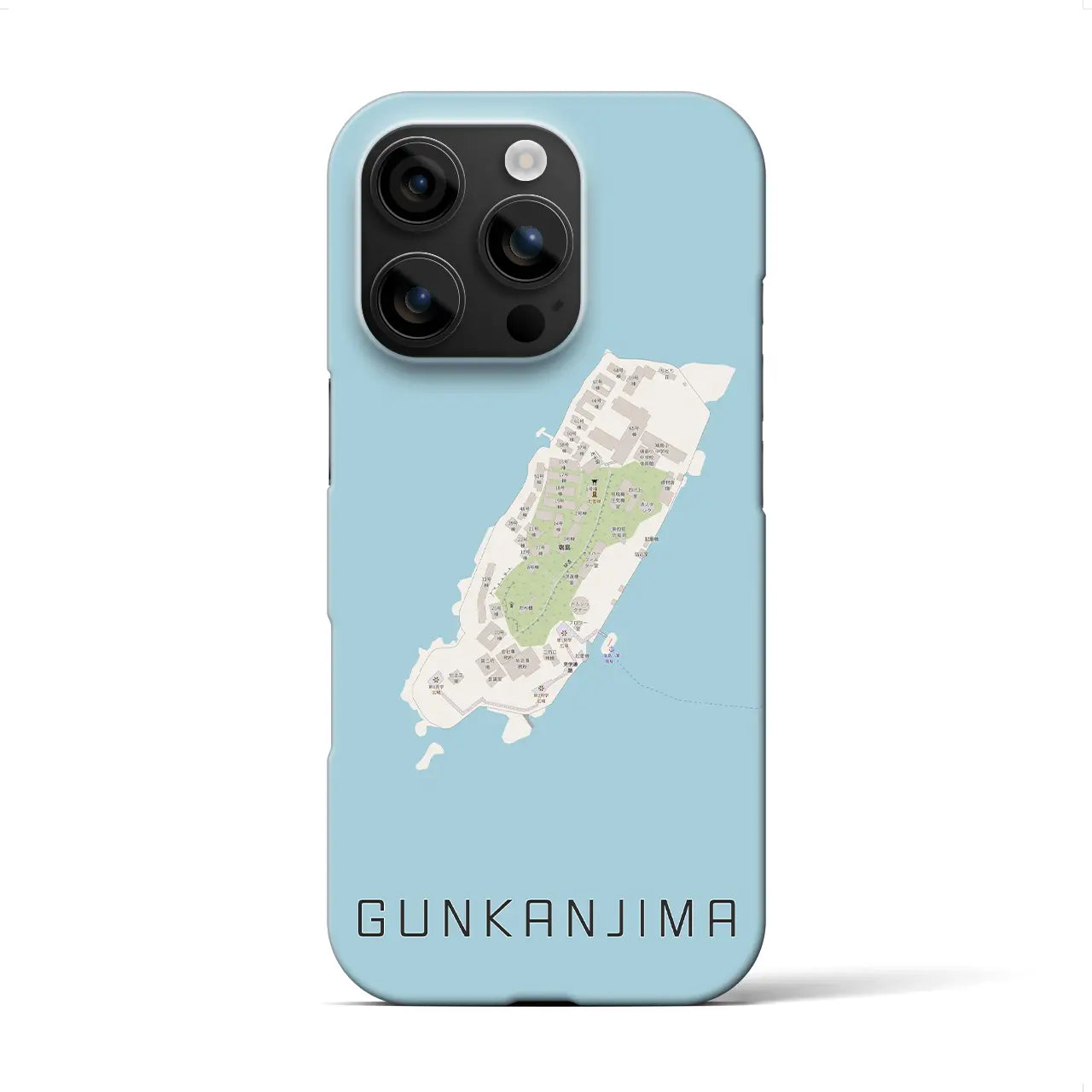 【軍艦島(長崎県)】地図柄iPhoneケース(バックカバータイプ)
