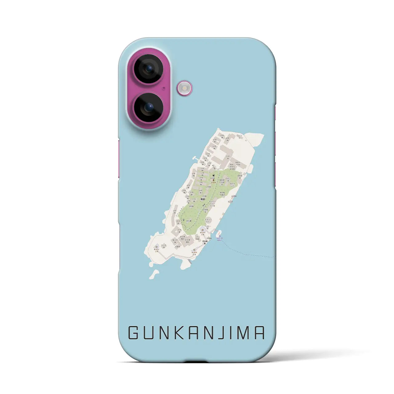 【軍艦島(長崎県)】地図柄iPhoneケース(バックカバータイプ)