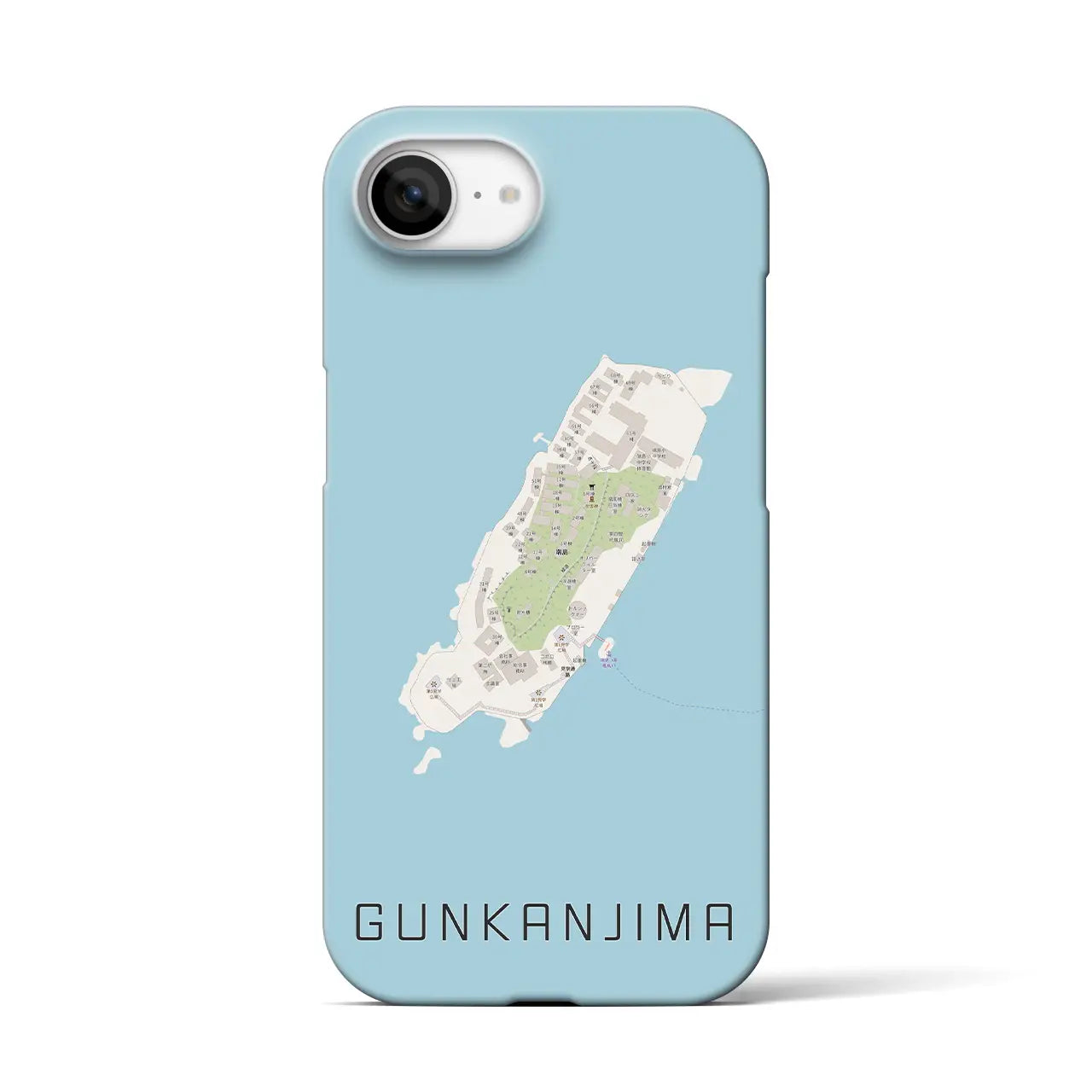 【軍艦島(長崎県)】地図柄iPhoneケース(バックカバータイプ)