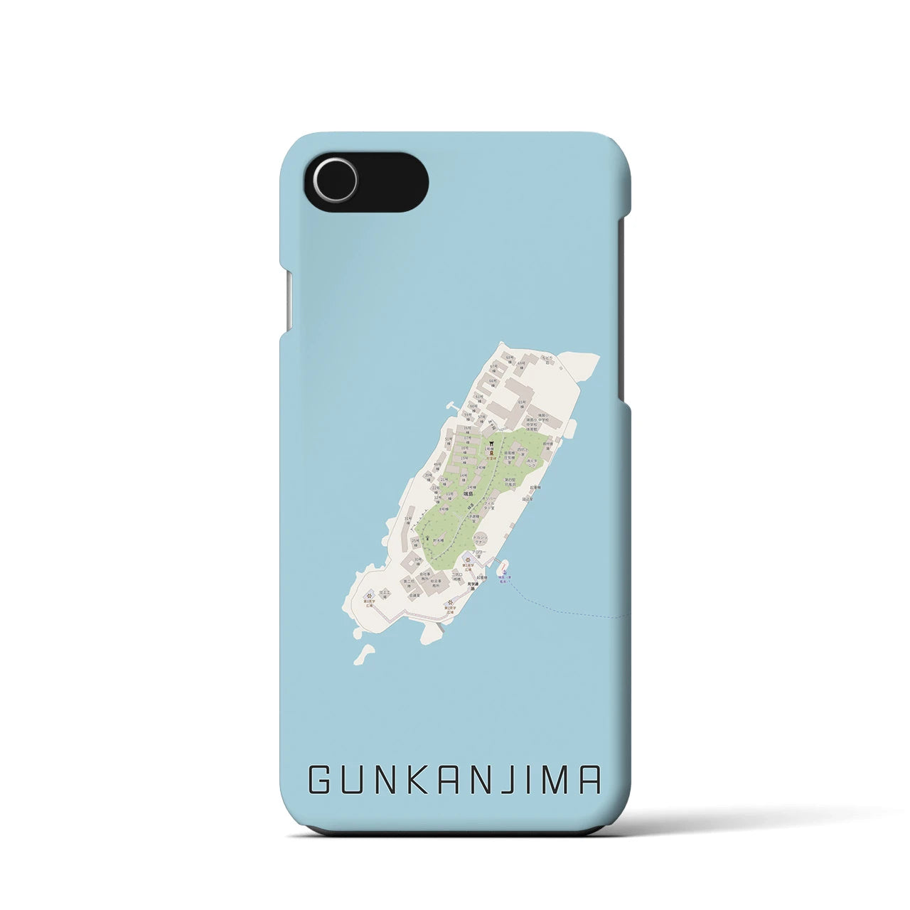 【軍艦島(長崎県)】地図柄iPhoneケース(バックカバータイプ)