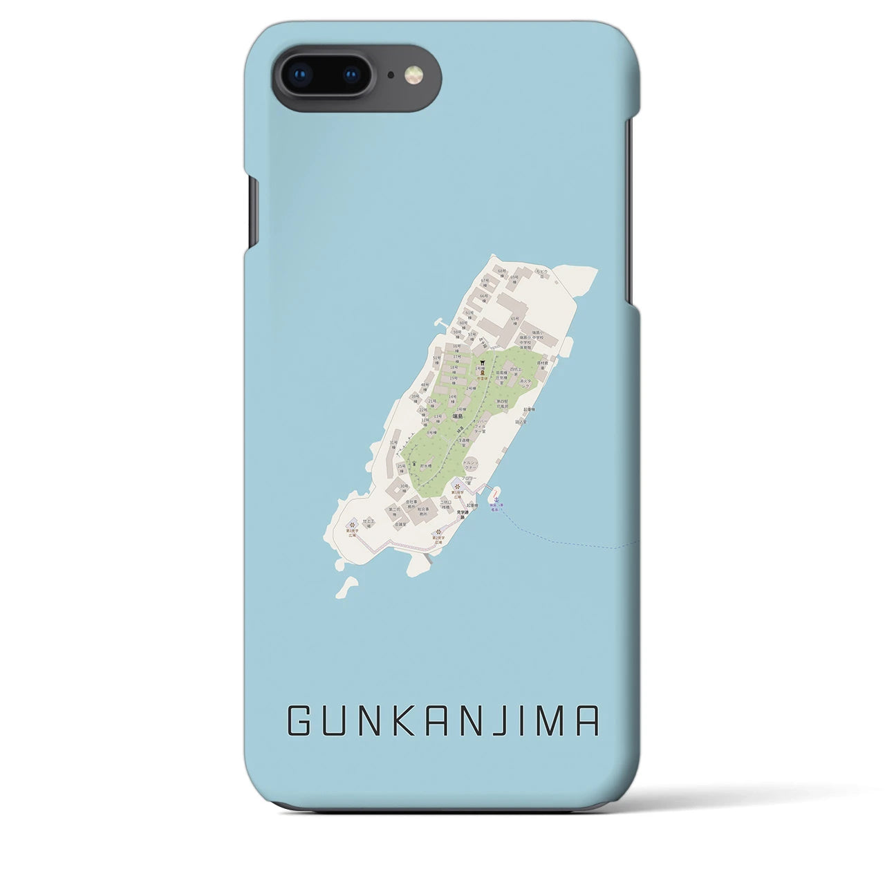 【軍艦島(長崎県)】地図柄iPhoneケース(バックカバータイプ)
