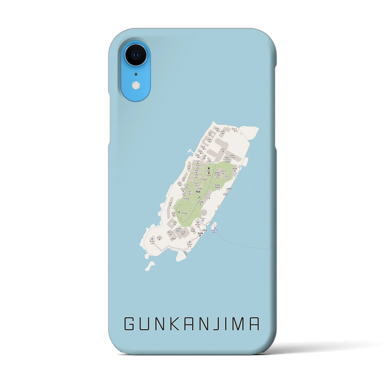 【軍艦島(長崎県)】地図柄iPhoneケース(バックカバータイプ)