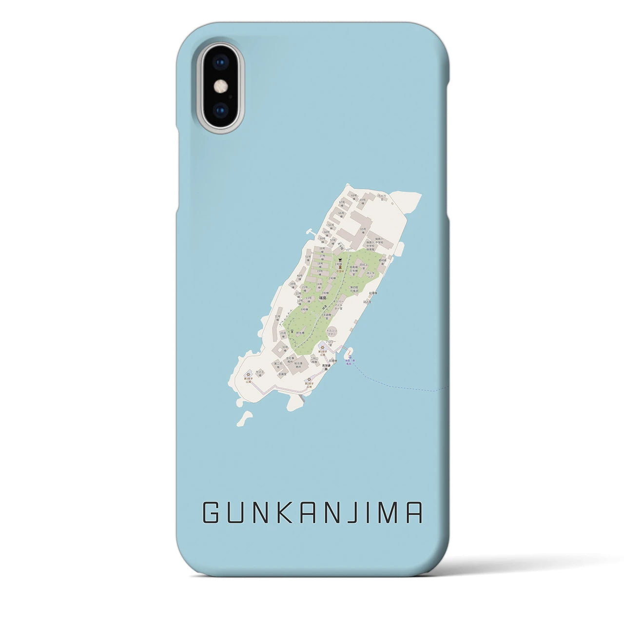【軍艦島(長崎県)】地図柄iPhoneケース(バックカバータイプ)