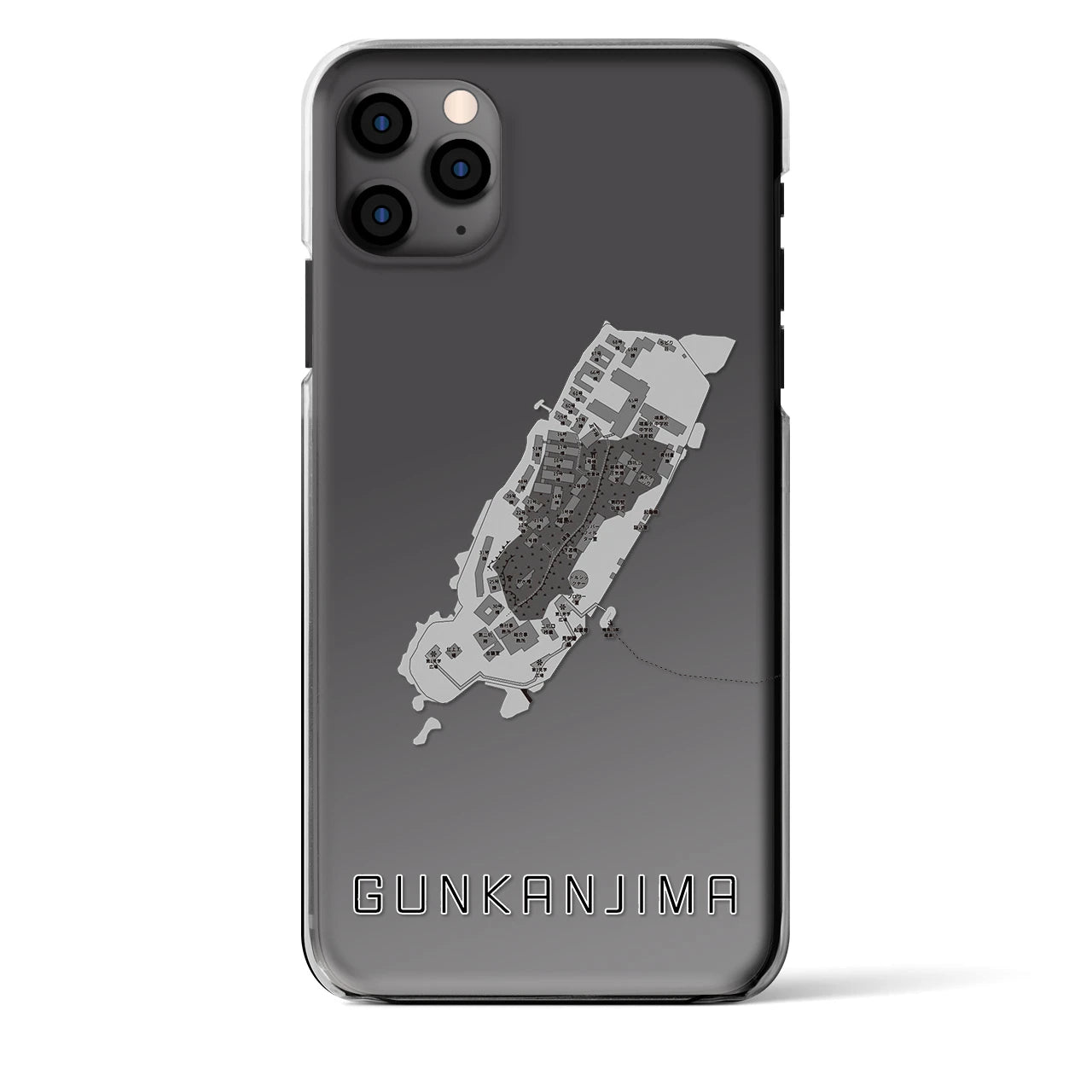 【軍艦島(長崎県)】地図柄iPhoneケース(クリアタイプ)