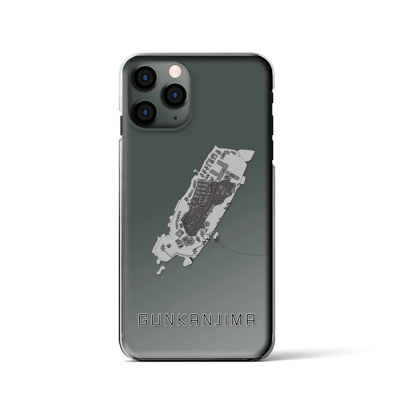 【軍艦島(長崎県)】地図柄iPhoneケース(クリアタイプ)