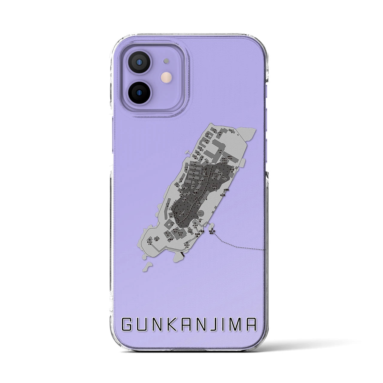 【軍艦島(長崎県)】地図柄iPhoneケース(クリアタイプ)