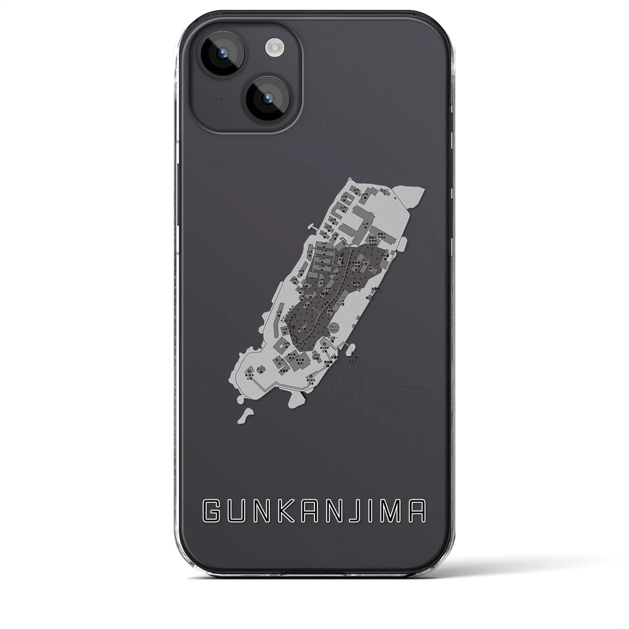 【軍艦島(長崎県)】地図柄iPhoneケース(クリアタイプ)