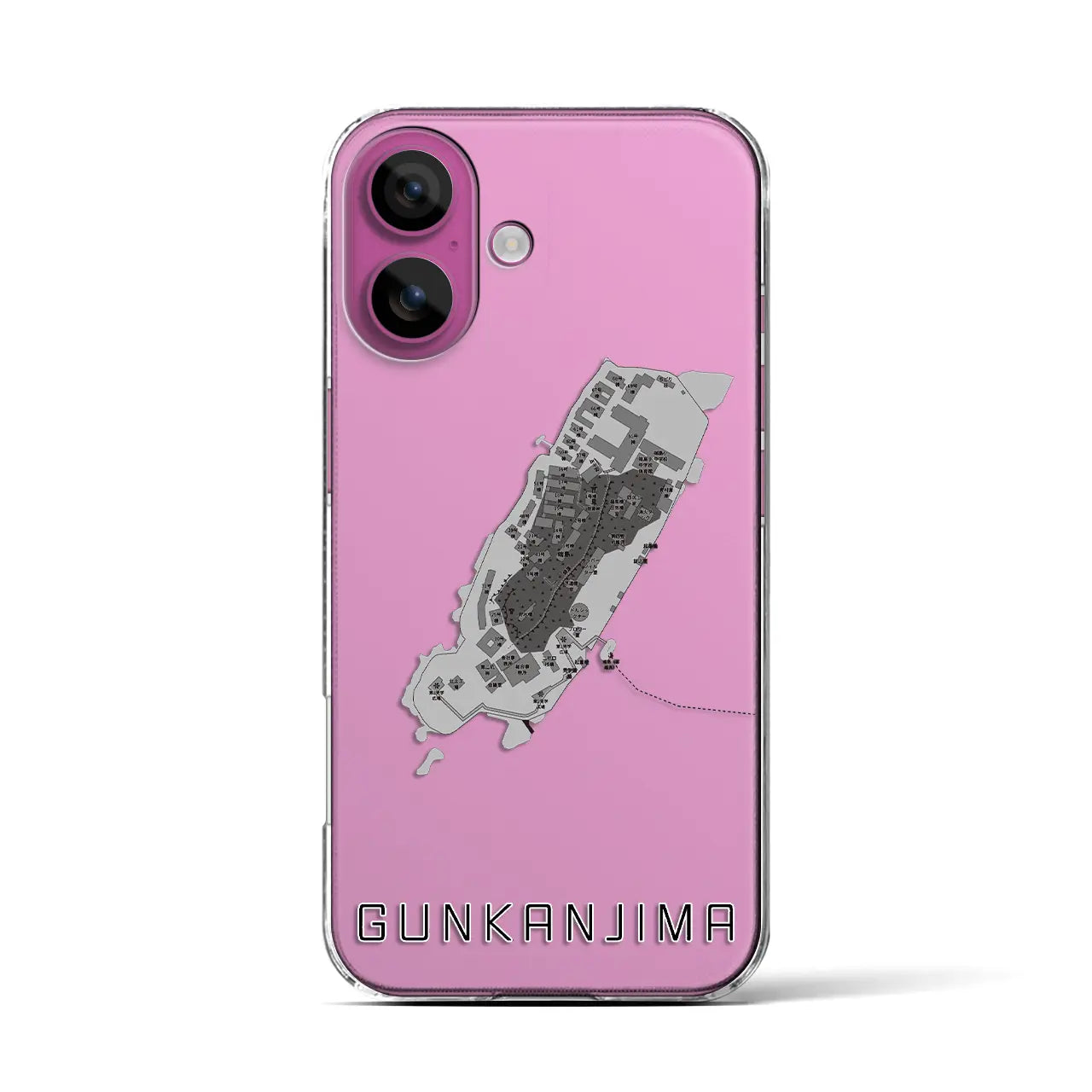 【軍艦島(長崎県)】地図柄iPhoneケース(クリアタイプ)