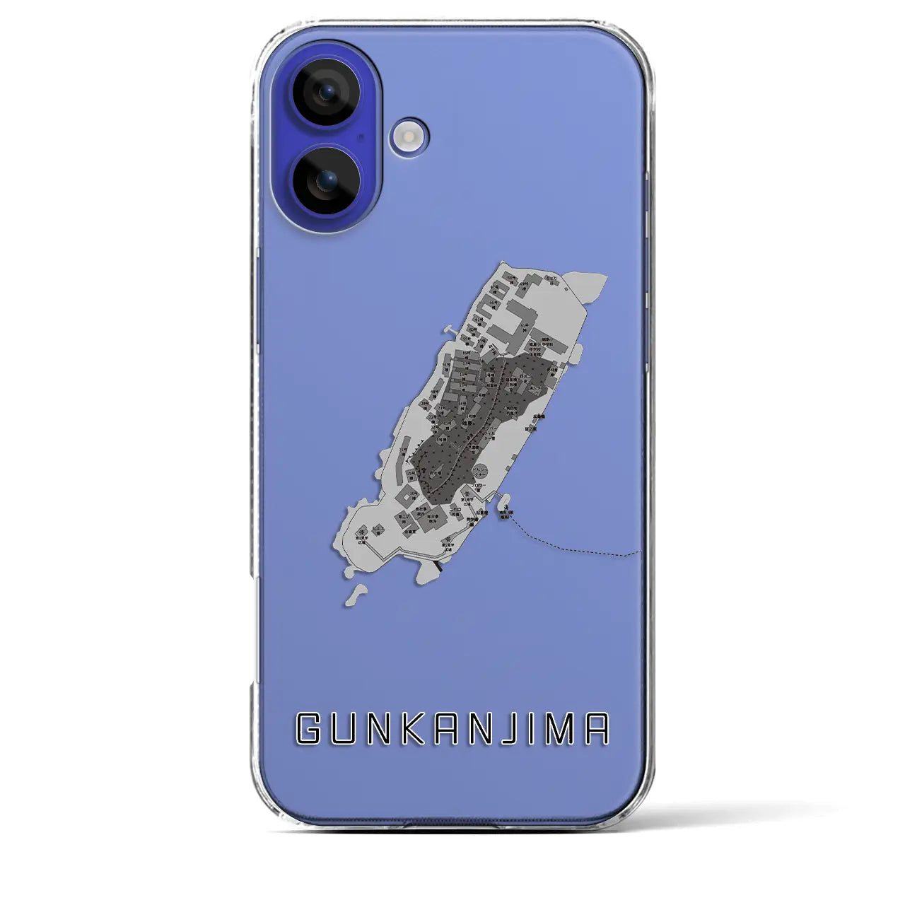 【軍艦島(長崎県)】地図柄iPhoneケース(クリアタイプ)