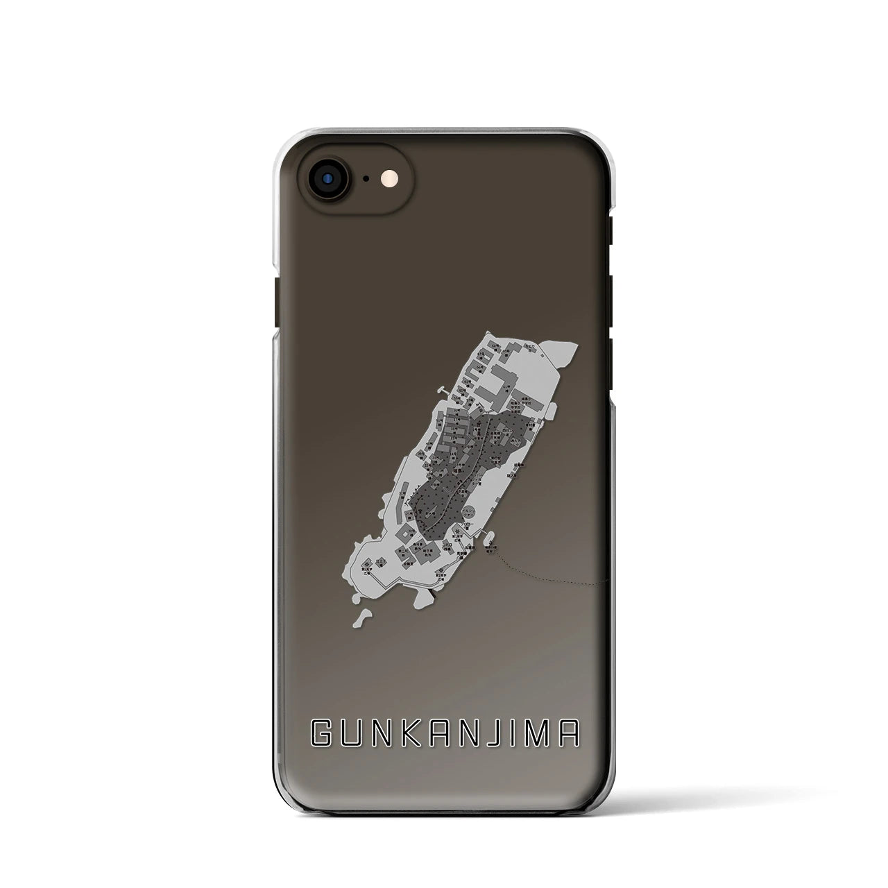 【軍艦島(長崎県)】地図柄iPhoneケース(クリアタイプ)