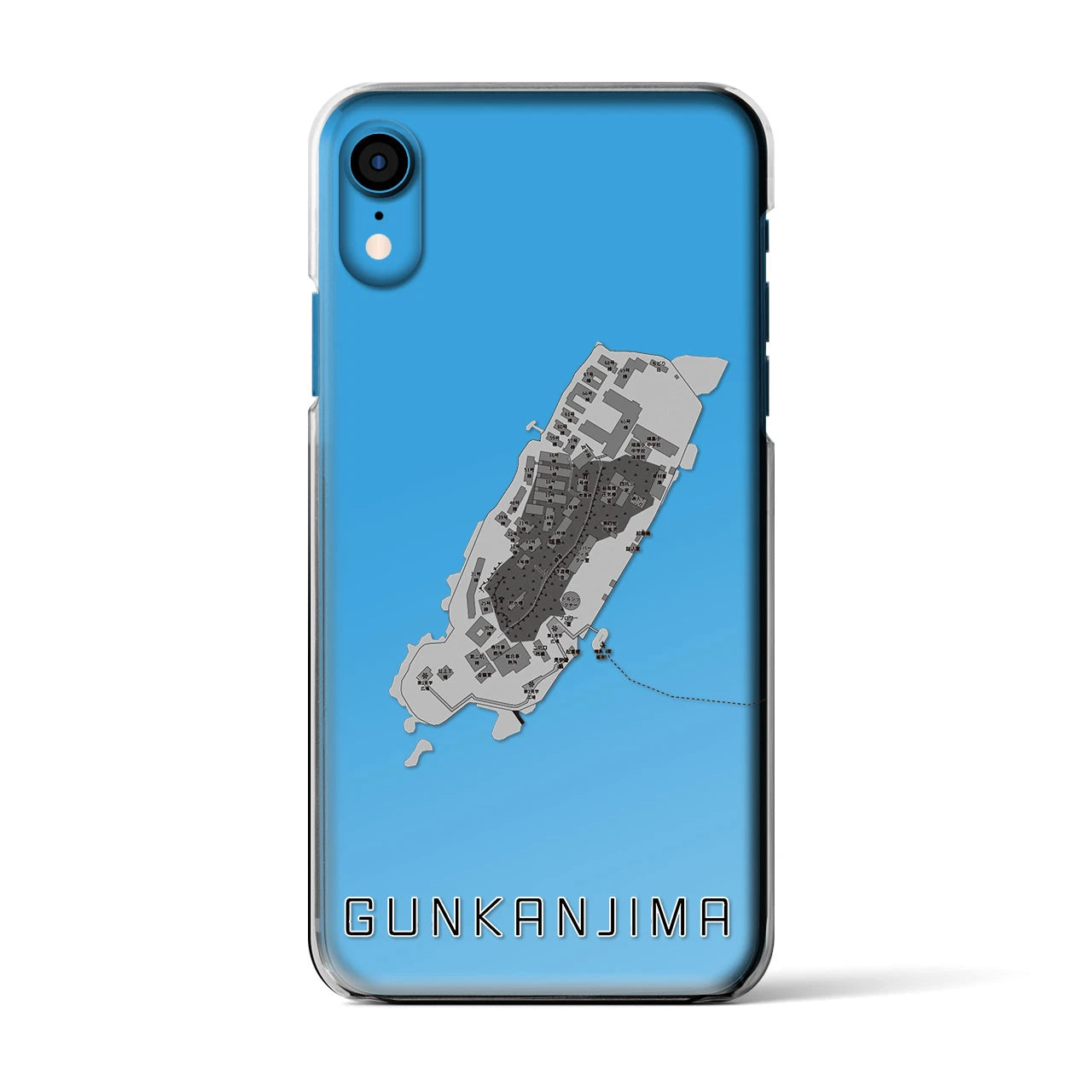 【軍艦島(長崎県)】地図柄iPhoneケース(クリアタイプ)