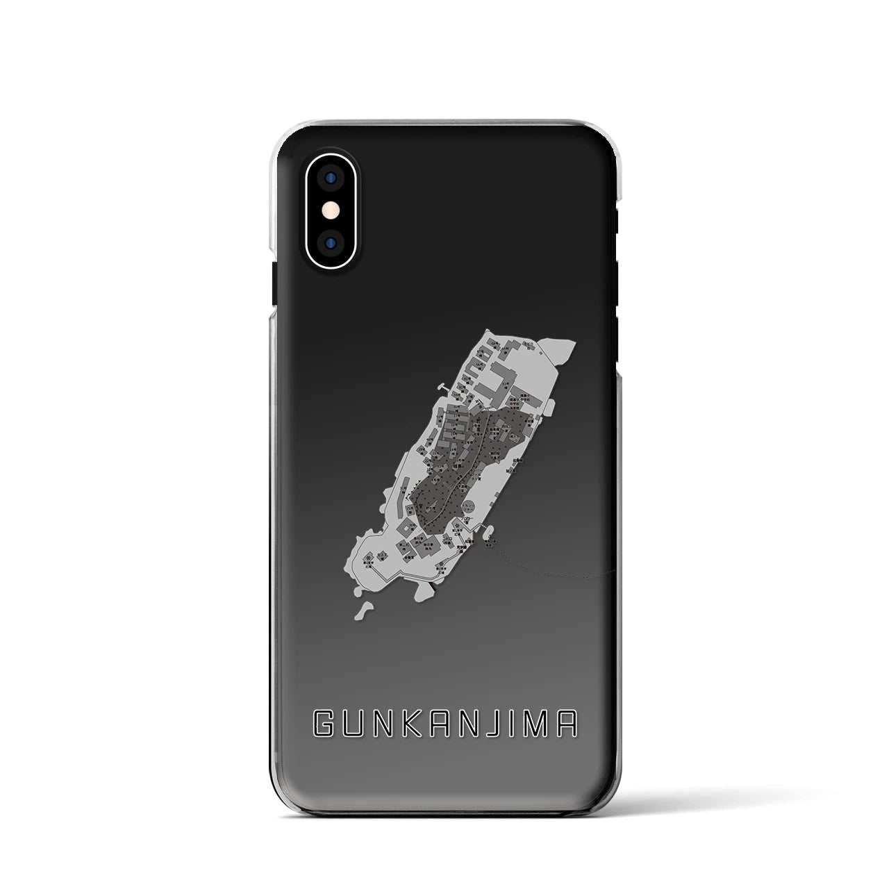【軍艦島(長崎県)】地図柄iPhoneケース(クリアタイプ)