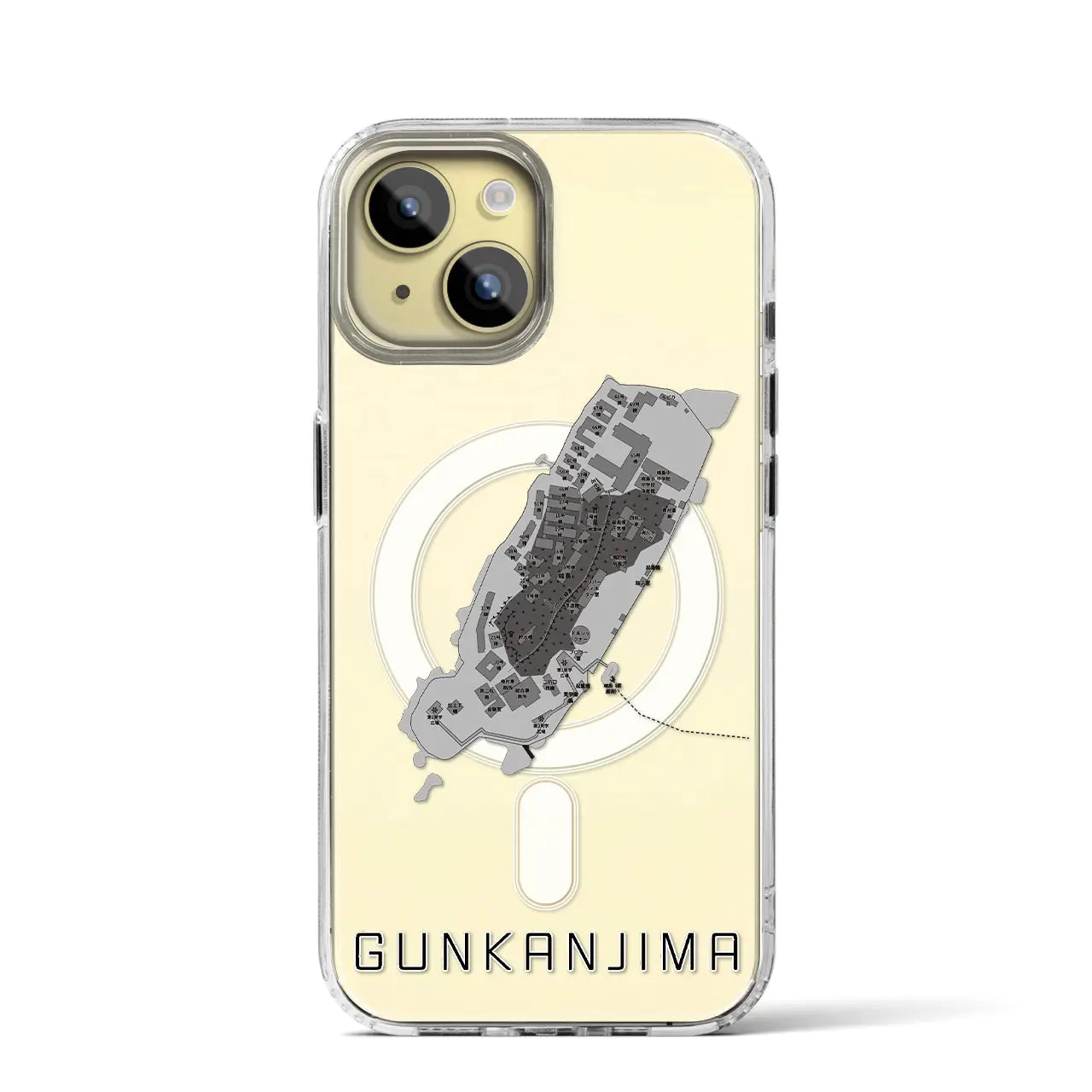 【軍艦島(長崎県)】地図柄iPhoneケース(MagSafeタイプ)