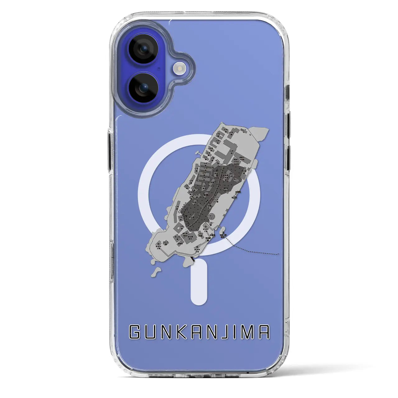 【軍艦島(長崎県)】地図柄iPhoneケース(MagSafeタイプ)