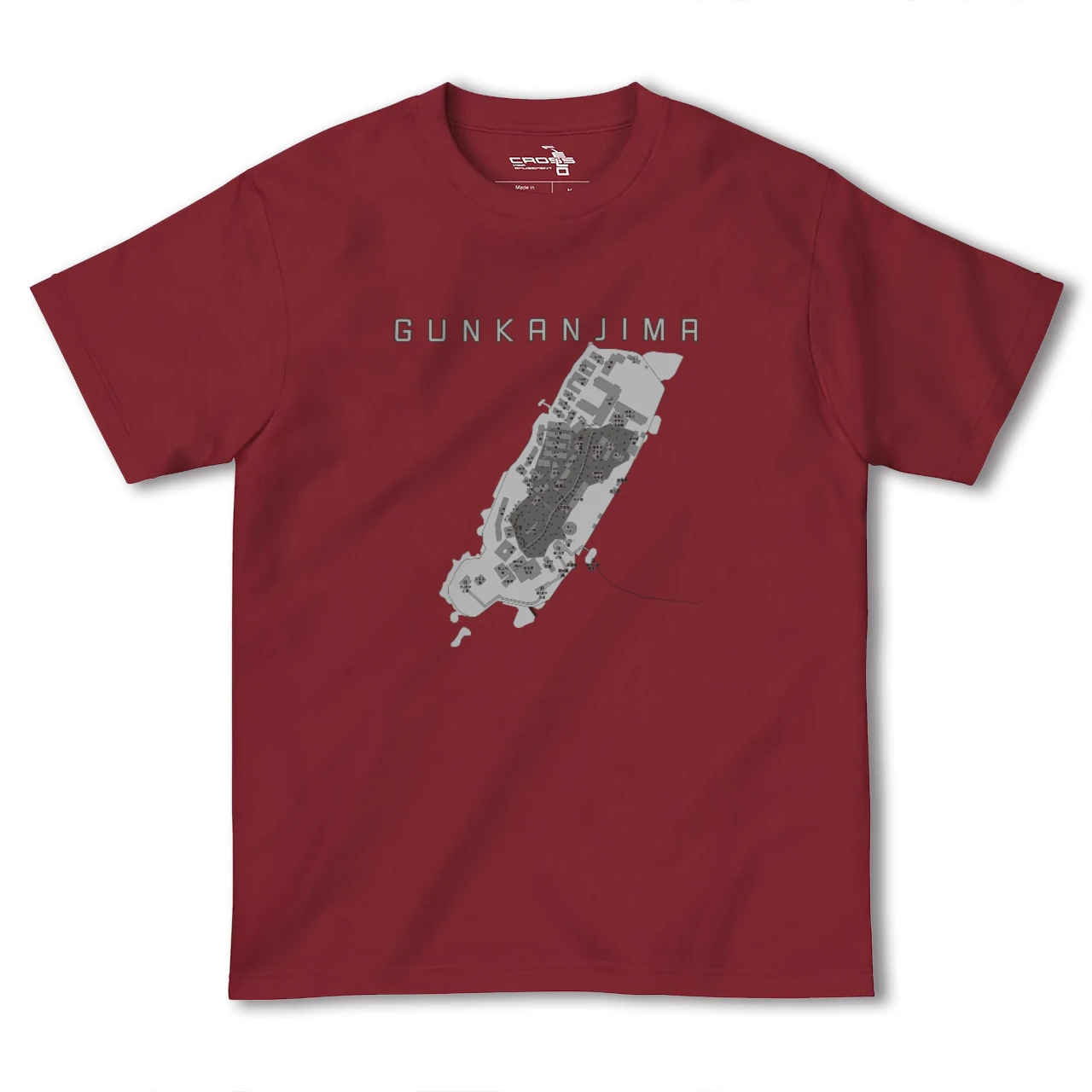 【軍艦島(長崎県)】地図柄ヘビーウェイトTシャツ