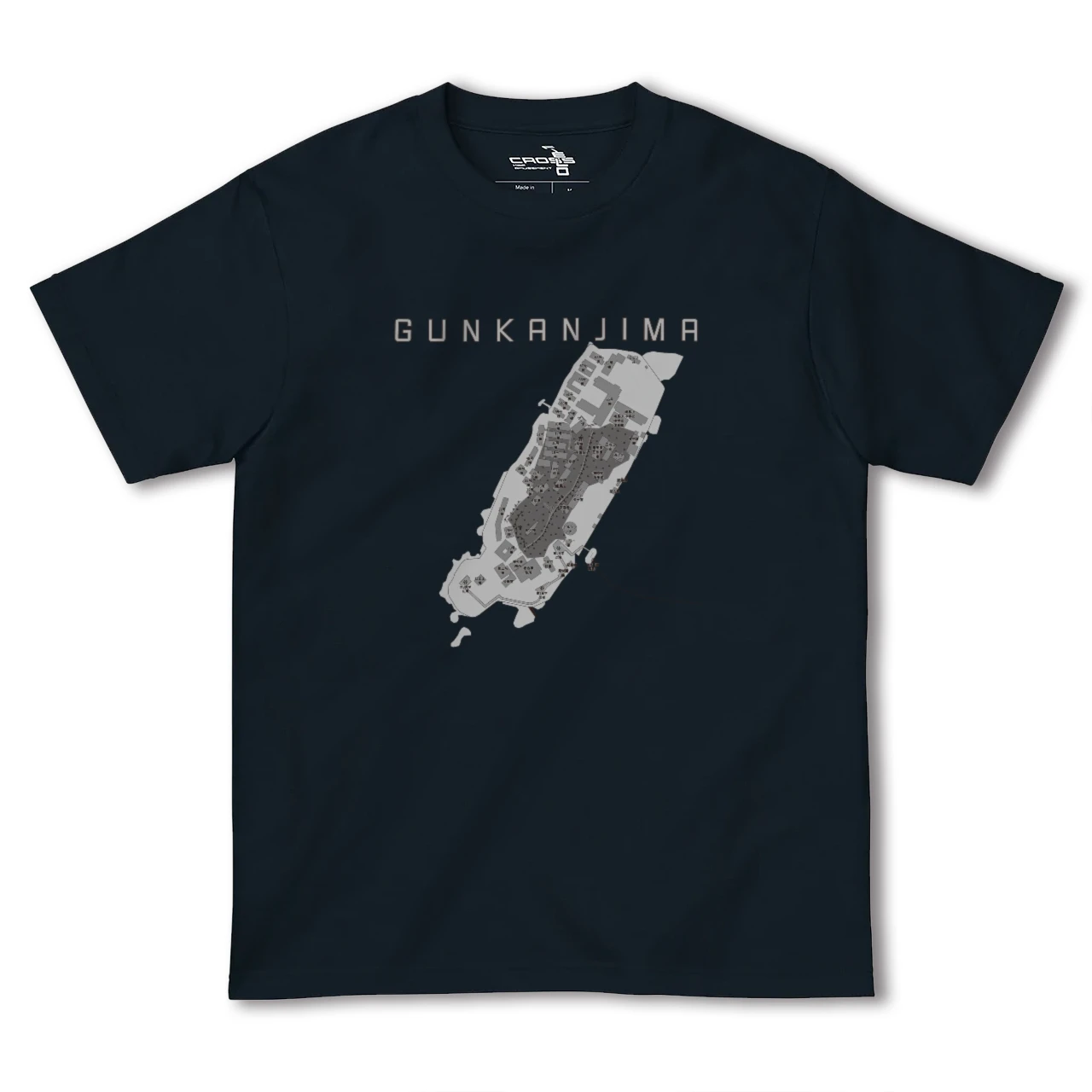 【軍艦島(長崎県)】地図柄ヘビーウェイトTシャツ