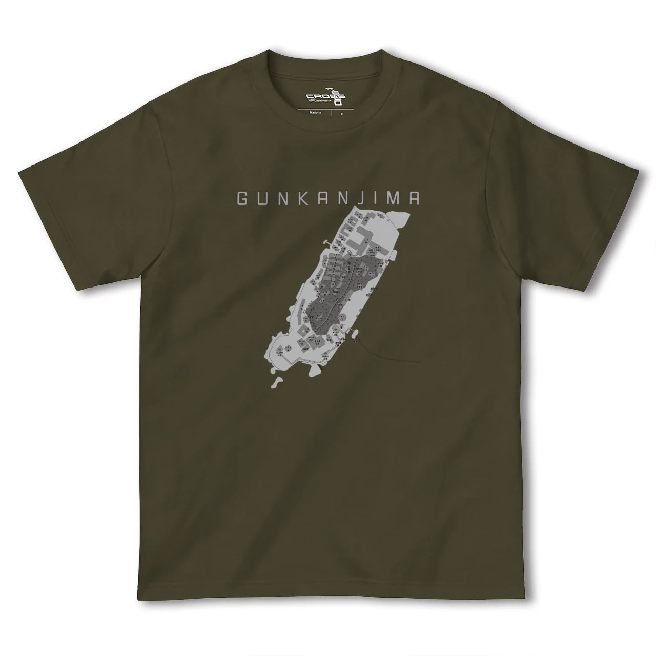 【軍艦島(長崎県)】地図柄ヘビーウェイトTシャツ